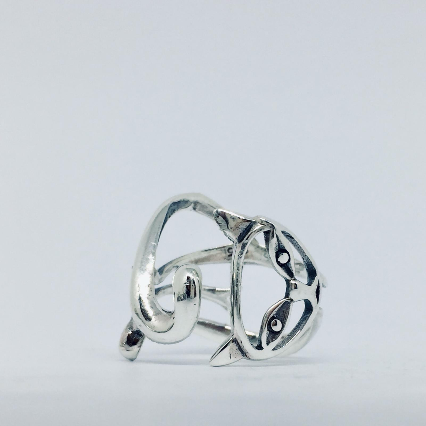 Anello Artigianale GATTO VIPPY Mod. SPILLA Realizzato con Antica spilla in Argento (Prima Metà del ’900)