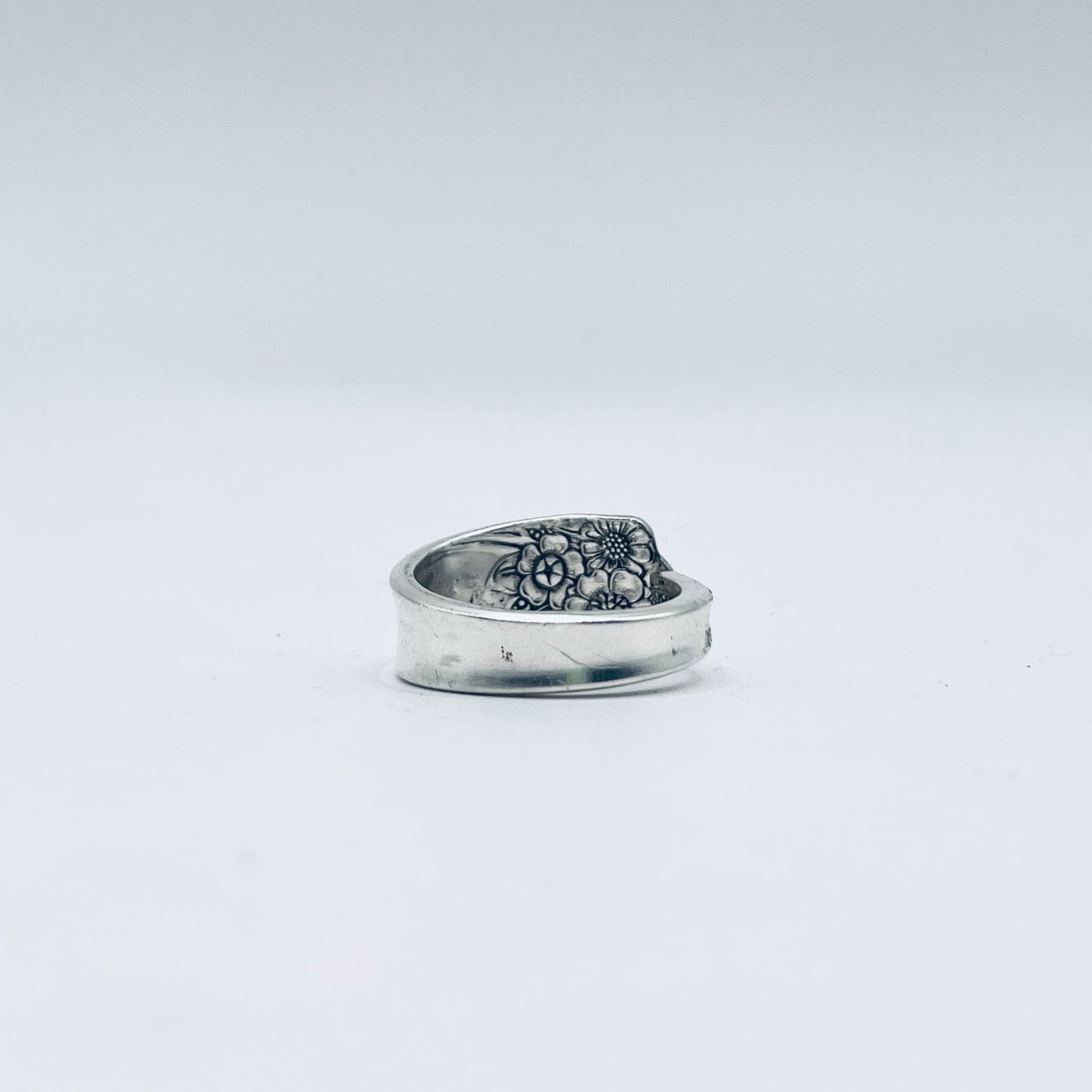 Anello Artigianale GIRASOLI Mod. CLASSICO/SPIRALE Realizzato con Antica posata in Argento (Prima Metà del ’900)