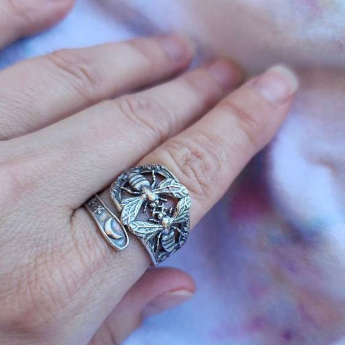 Anello Artigianale API Mod. SPIRALE Realizzato con Antica posata in Argento (Prima Metà del ’900)