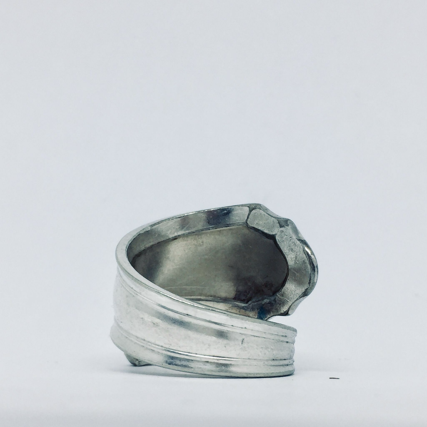 Anello Artigianale INIZIALE B Realizzato con Antica posata in Argento (Prima Metà del '900)