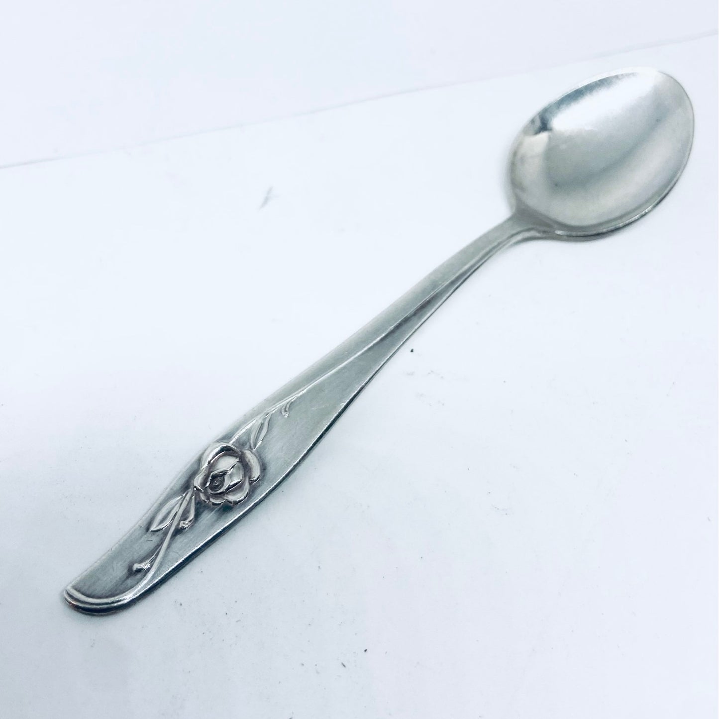 Anello Artigianale ROSA Mod. CLASSICO Realizzato con Antica posata in Argento (Prima Metà del ’900)