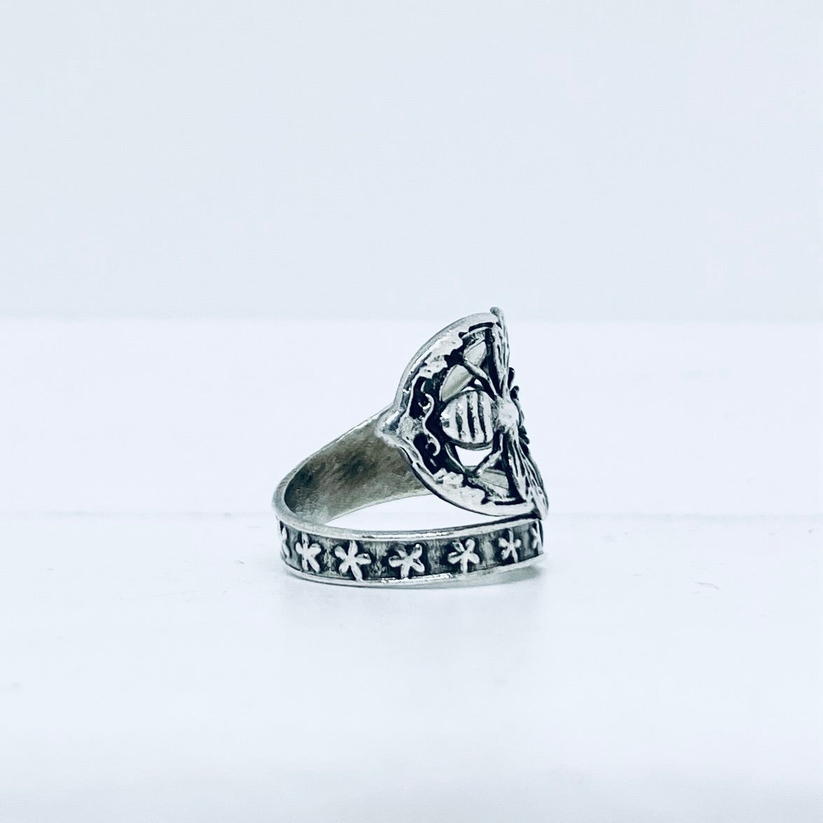 Anello Artigianale API Mod. SPIRALE Realizzato con Antica posata in Argento (Prima Metà del ’900)