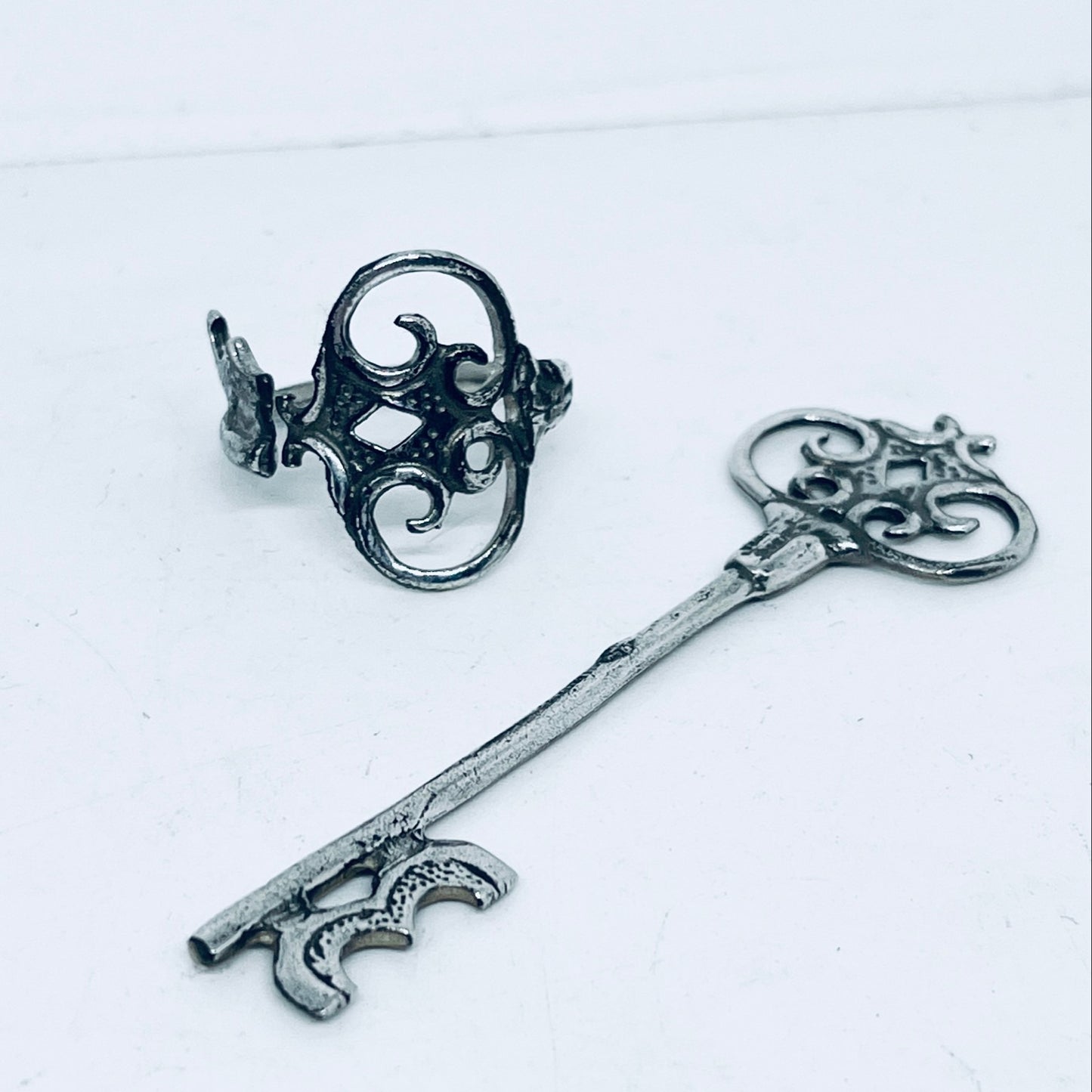 Anello Artigianale “CHIAVE ARGENTO 925 #02” Realizzato con Antica Chiave in Argento