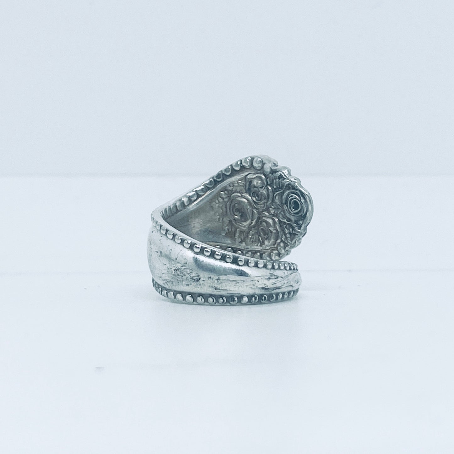 Anello Artigianale ROSE Mod. SPIRALE Realizzato con Antica posata in Argento (Prima Metà del ’900)