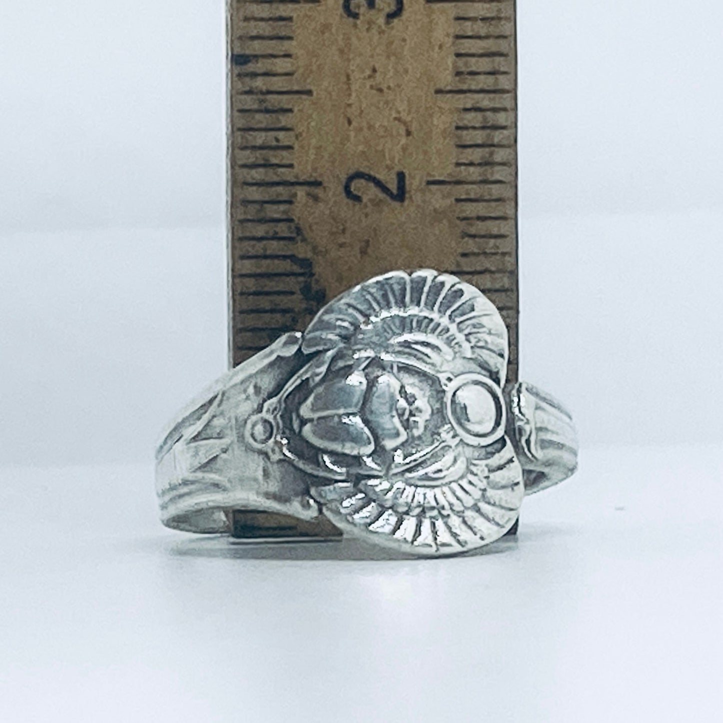 Anello Artigianale SCARABEO Mod. CLASSICO/SPIRALE Realizzato con Antica posata in Argento (Prima Metà del ’900)
