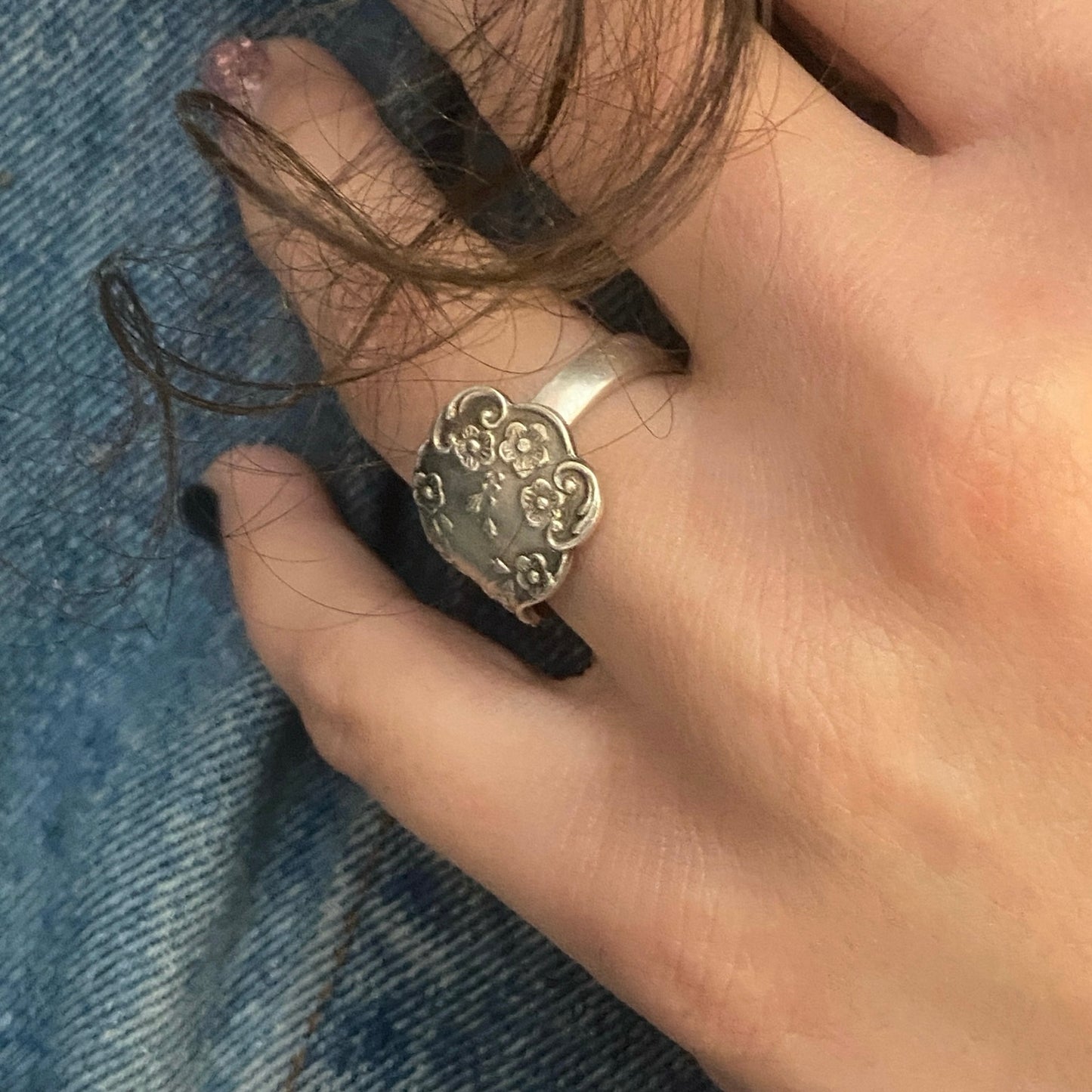 Anello Artigianale Mod. CLASSICO Realizzato con Antica posata in Argento (Prima Metà del ’900)