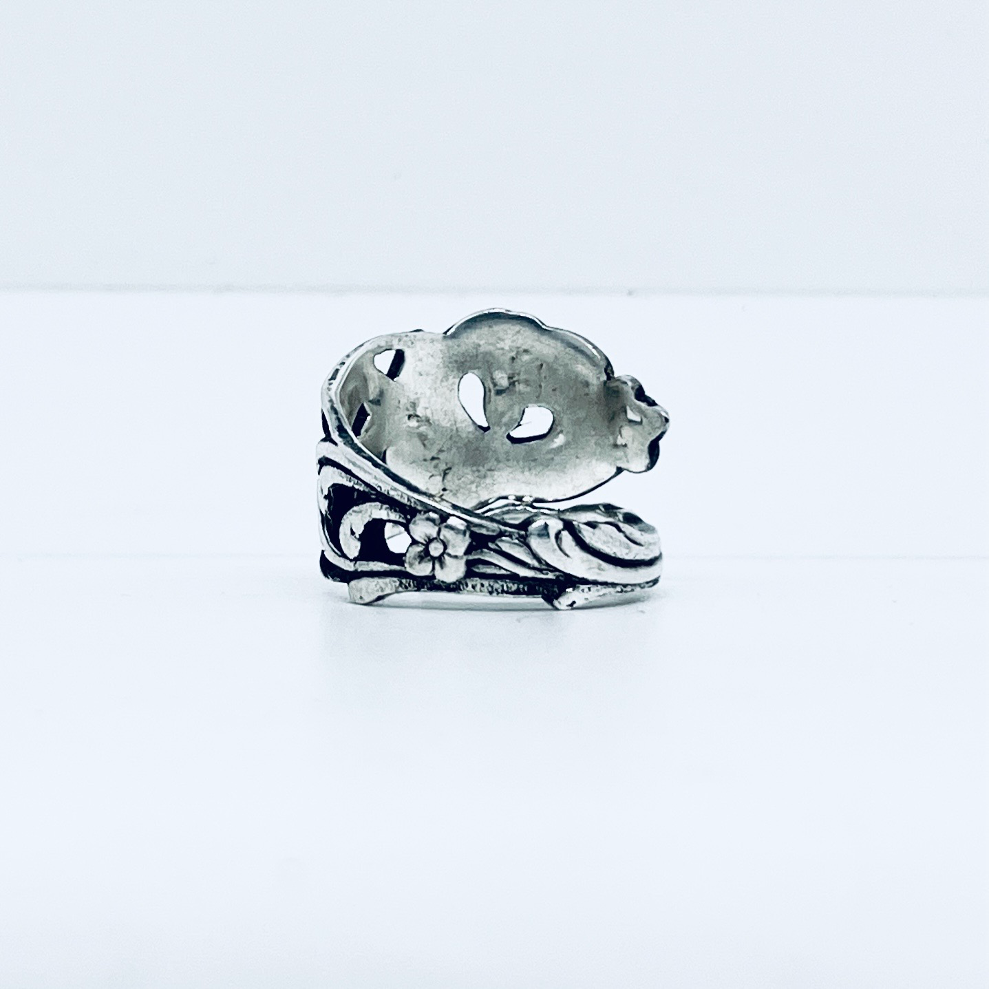 Anello Artigianale UCCELLO DEL PARADISO Mod. SPIRALE Realizzato con Antica posata in Argento (Prima Metà del ’900)