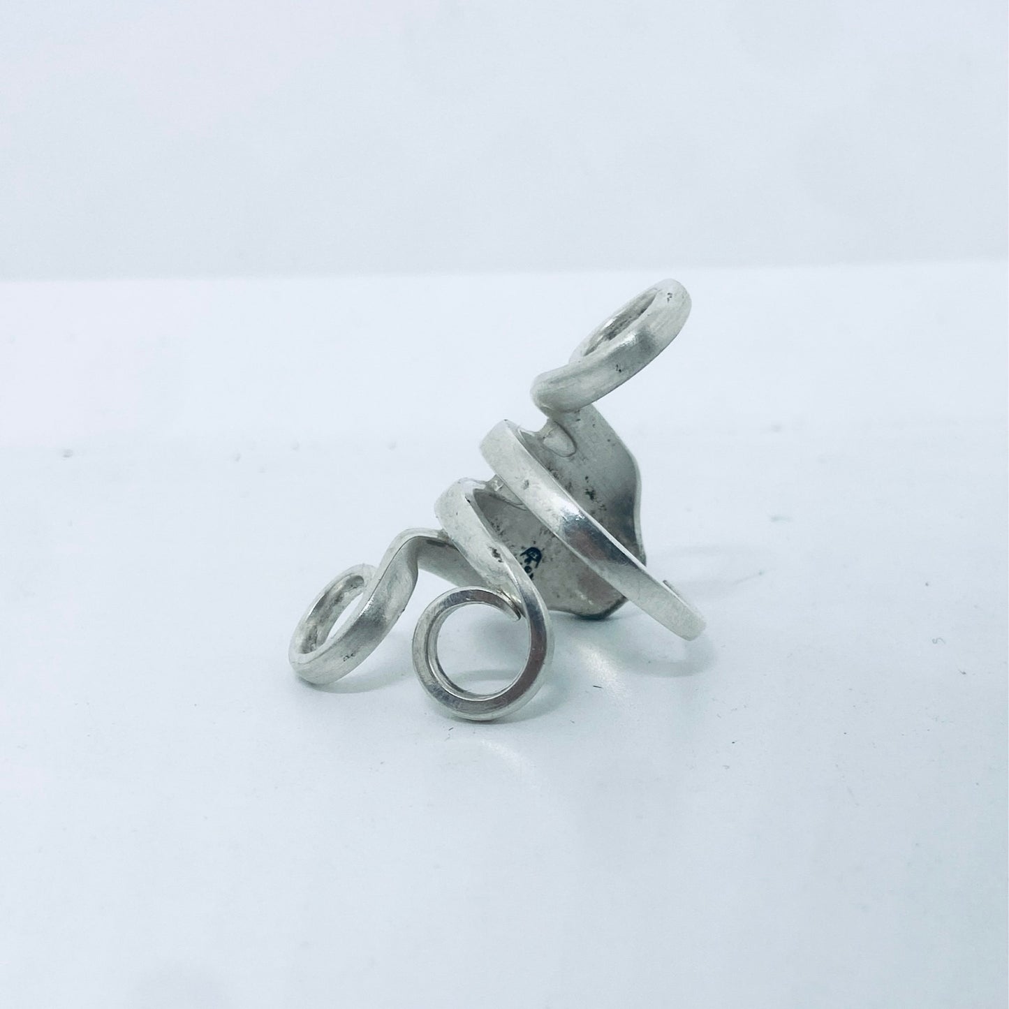Anello Artigianale Mod. FORCHETTA ARRICCIATA Realizzato con Antica posata in Argento (Prima Metà del ’900)