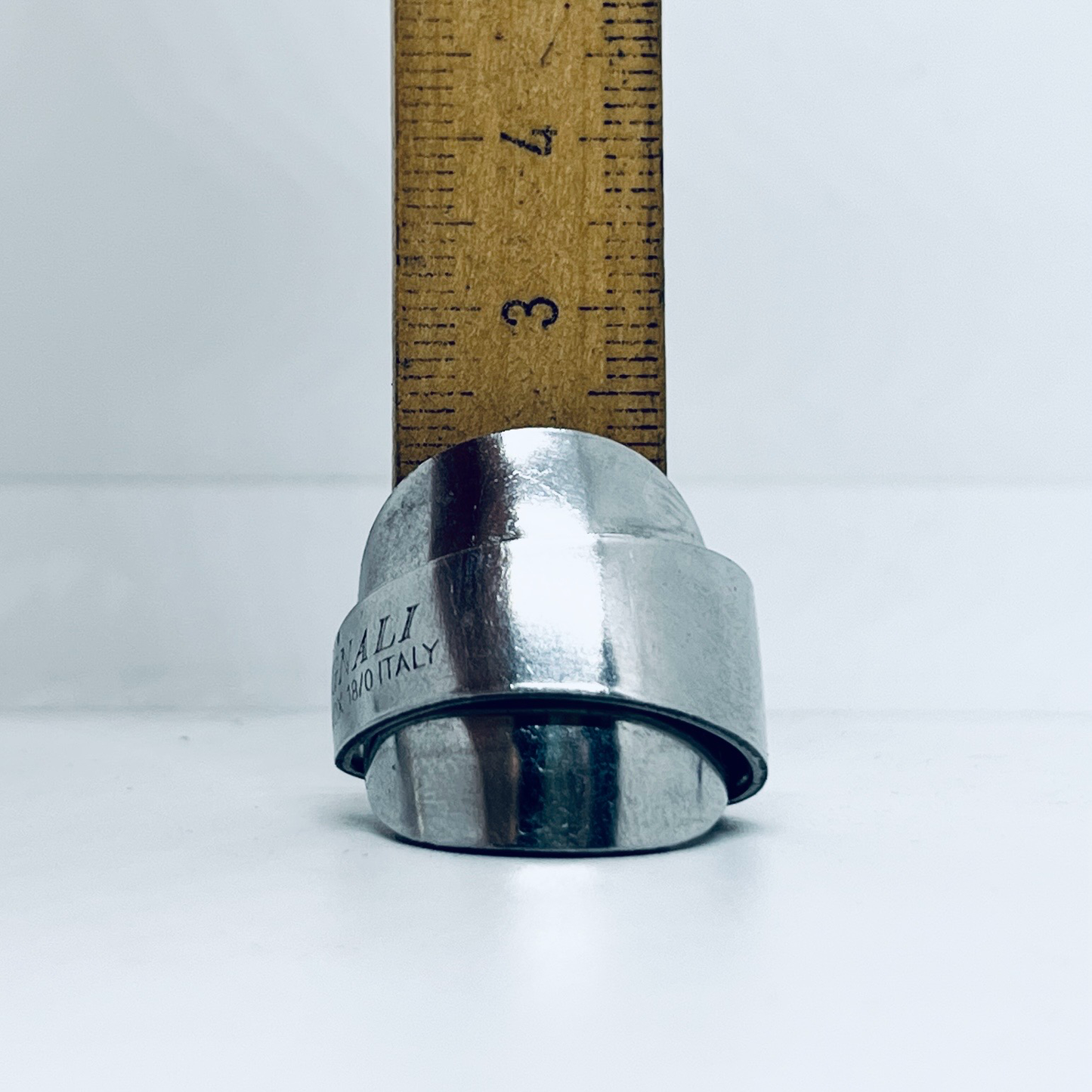 Anello Artigianale TESTER Mod. INTERO Realizzato con posata in Acciaio