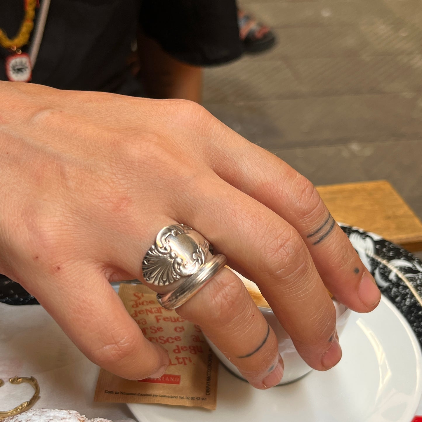 Anello Artigianale Mod. SPIRALE Realizzato con Antica posata in Argento (Prima Metà del ’900)