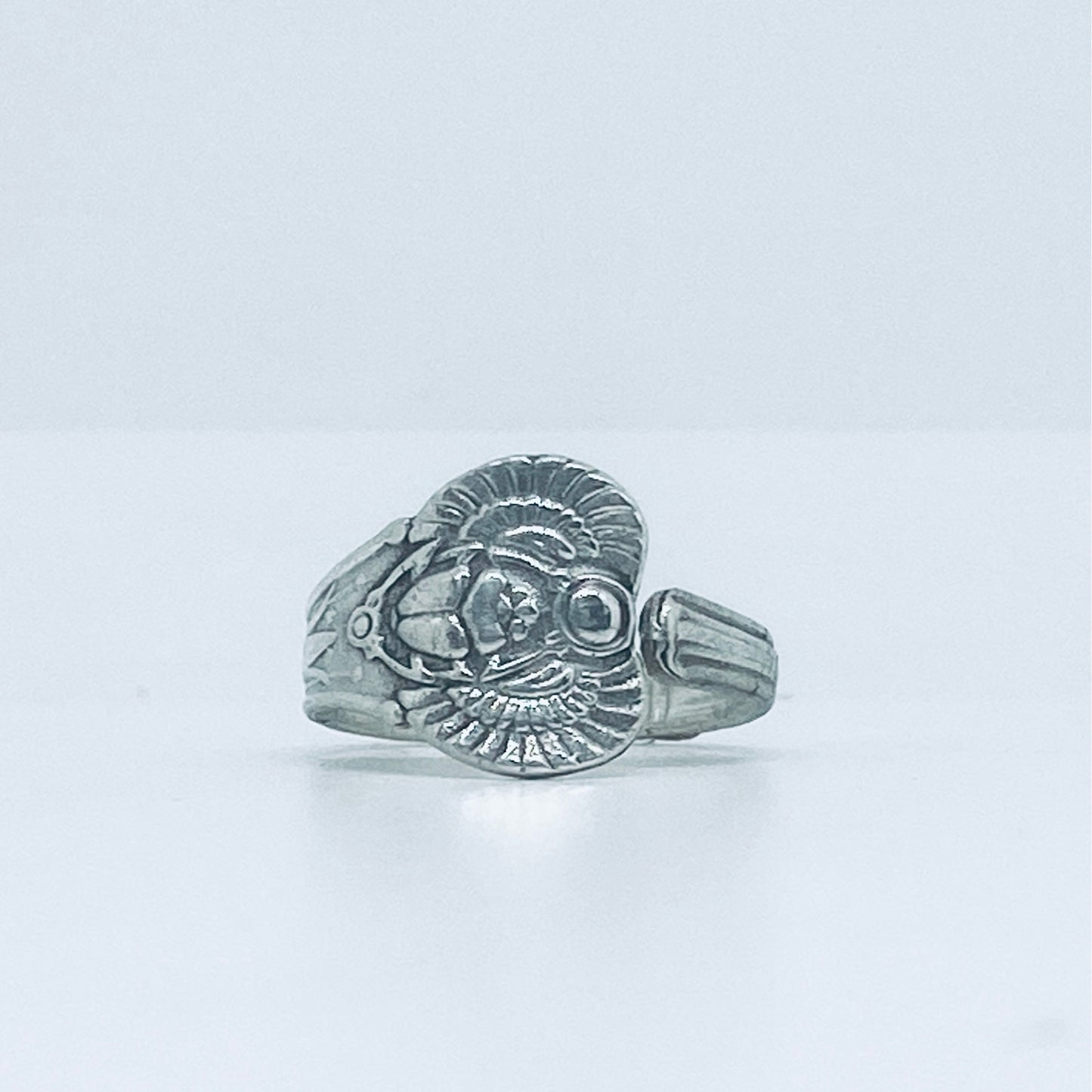 Anello Artigianale SCARABEO Mod. CLASSICO/SPIRALE Realizzato con Antica posata in Argento (Prima Metà del ’900)