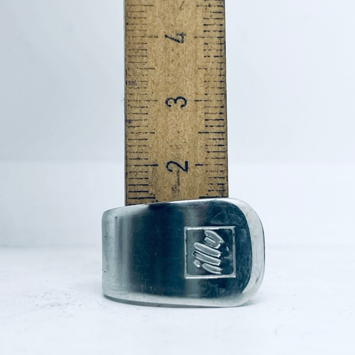 Anello Artigianale ILLY Mod. CLASSICO Realizzato con intero Cucchiaino in Acciaio Inox 18/10