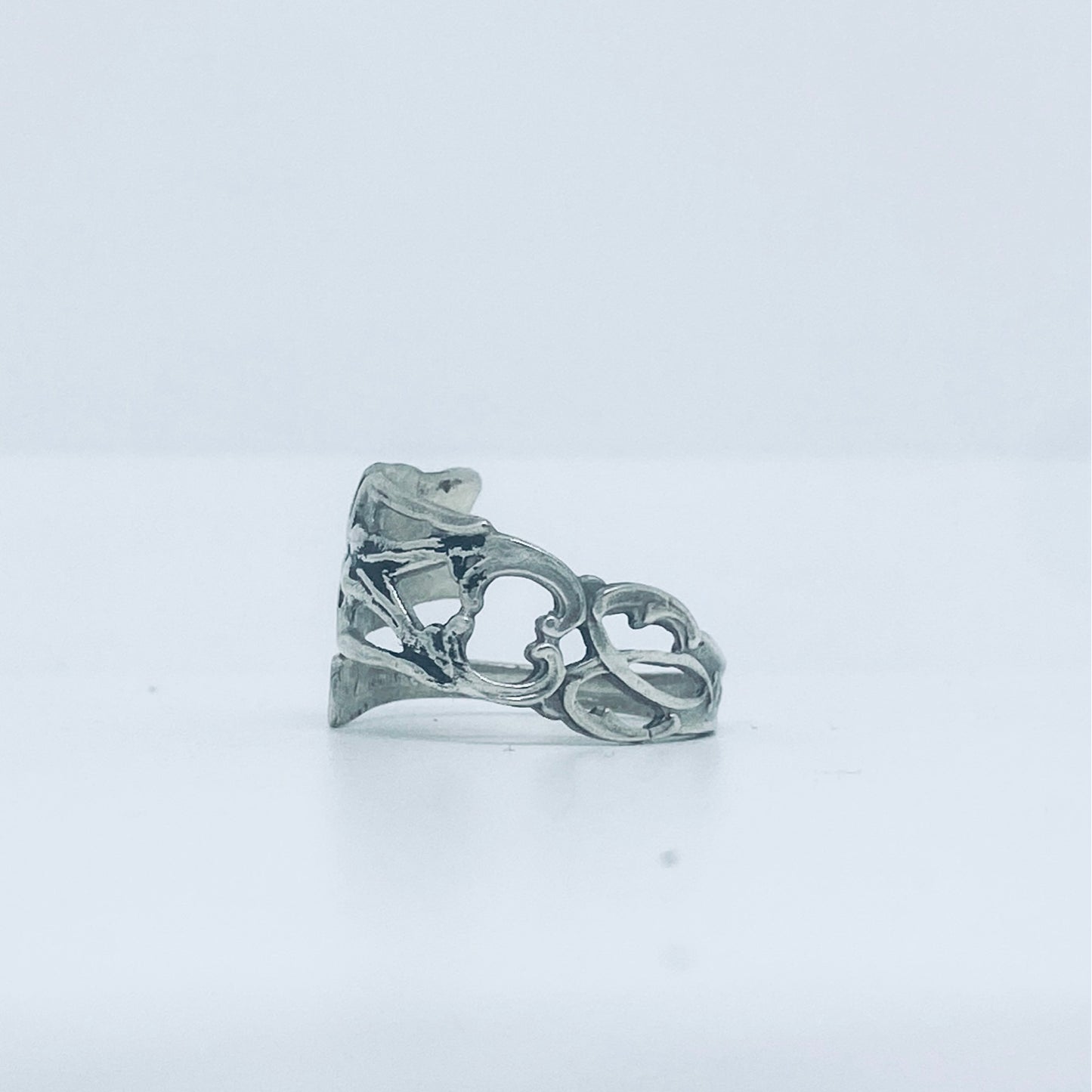 Anello Artigianale GATTO Mod. CLASSICO/SPIRALE Realizzato con Antica posata in Argento (Prima Metà del ’900)