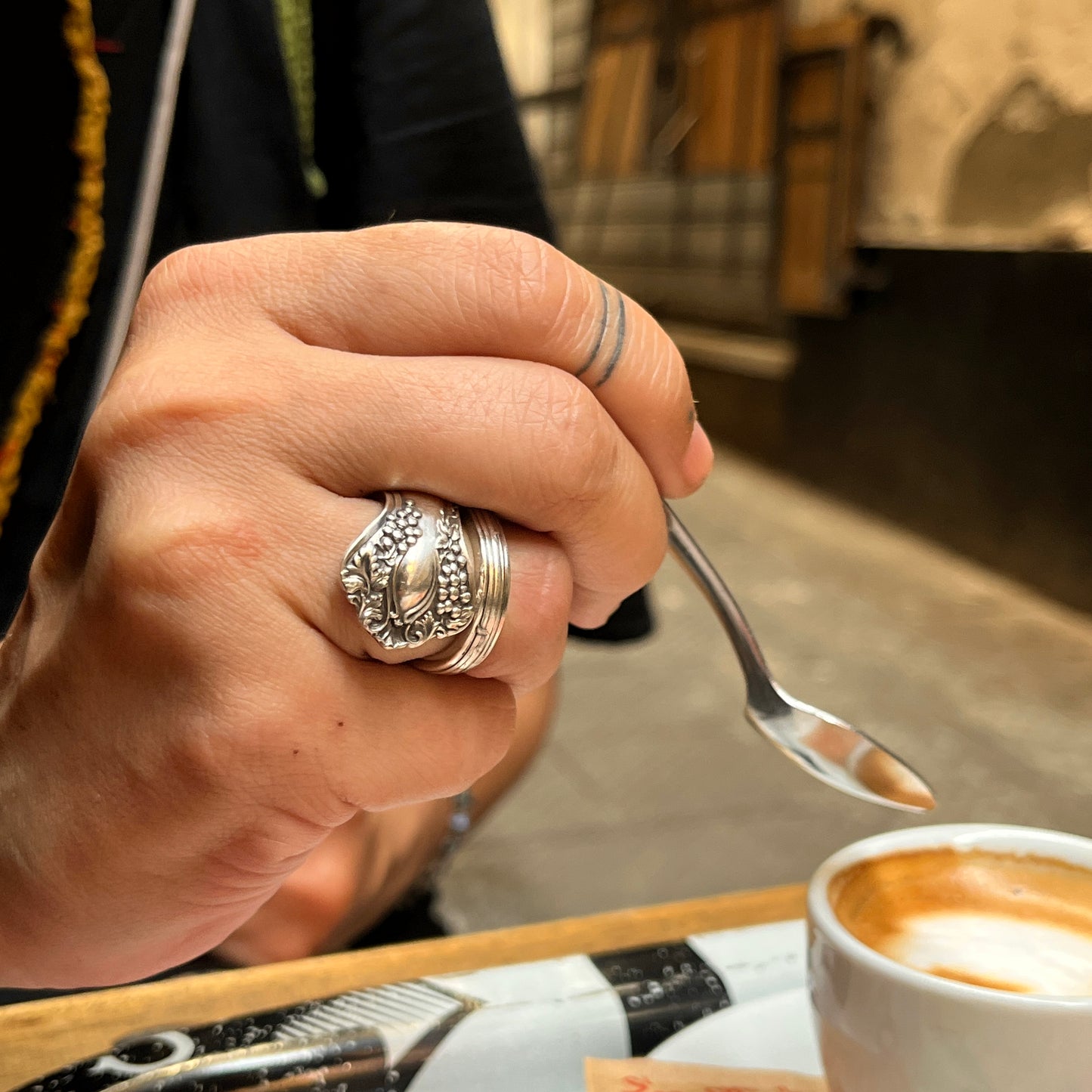 Anello Artigianale Mod. SPIRALE Realizzato con Antica posata in Argento (Prima Metà del ’900)