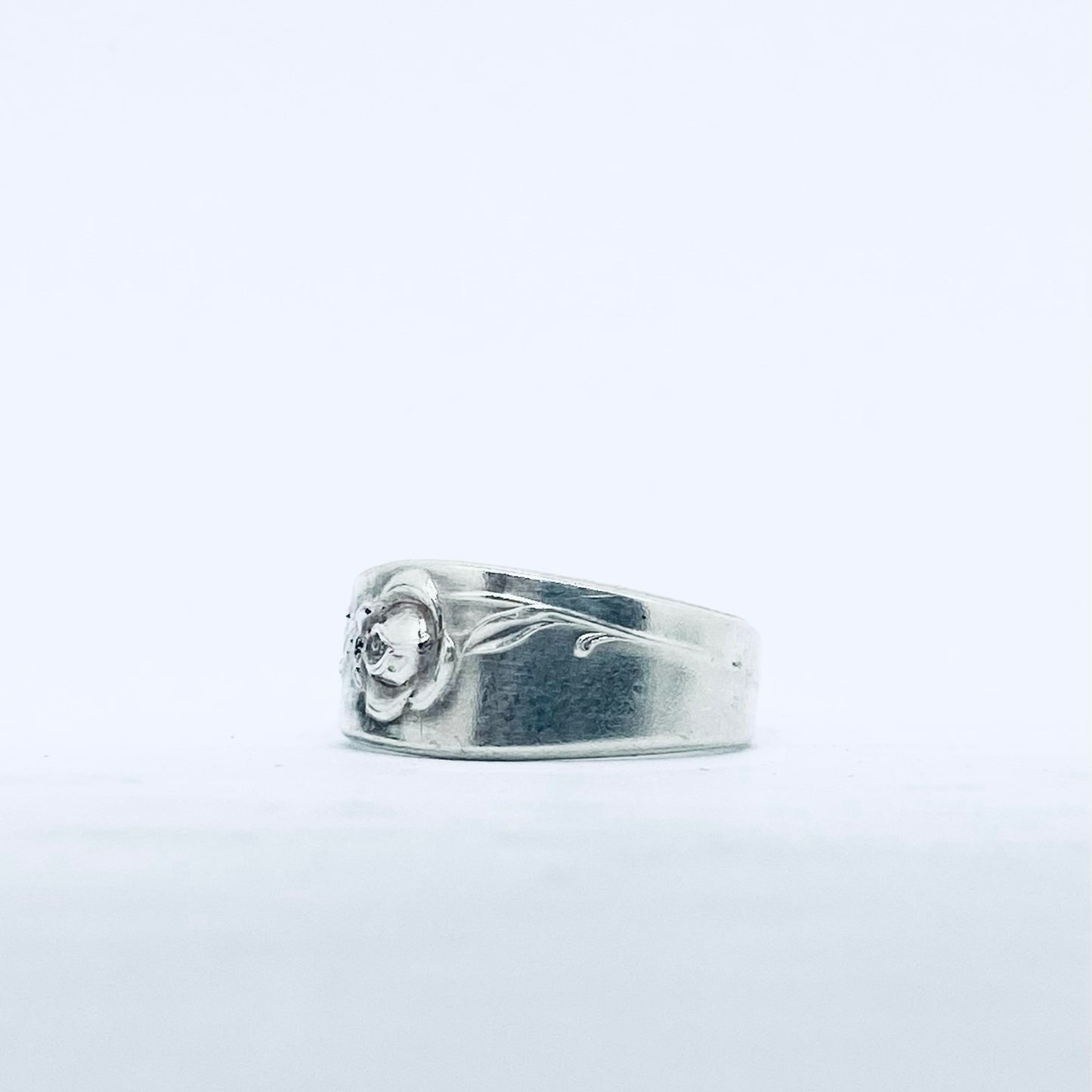 Anello Artigianale ROSA Mod. CLASSICO Realizzato con Antica posata in Argento (Prima Metà del ’900)