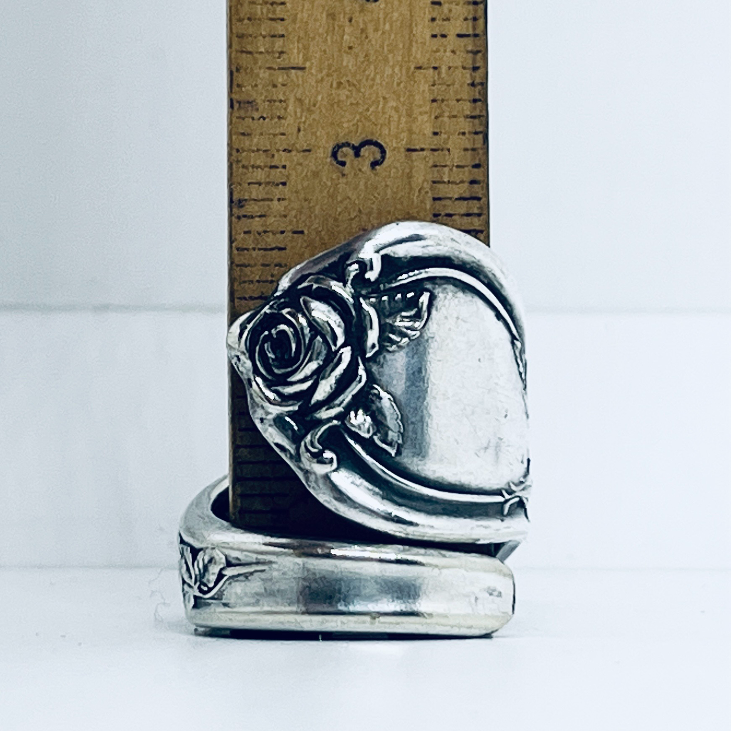 Anello Artigianale ROSE Mod. SPIRALE Realizzato con Antica posata in Argento (Prima Metà del ’900)