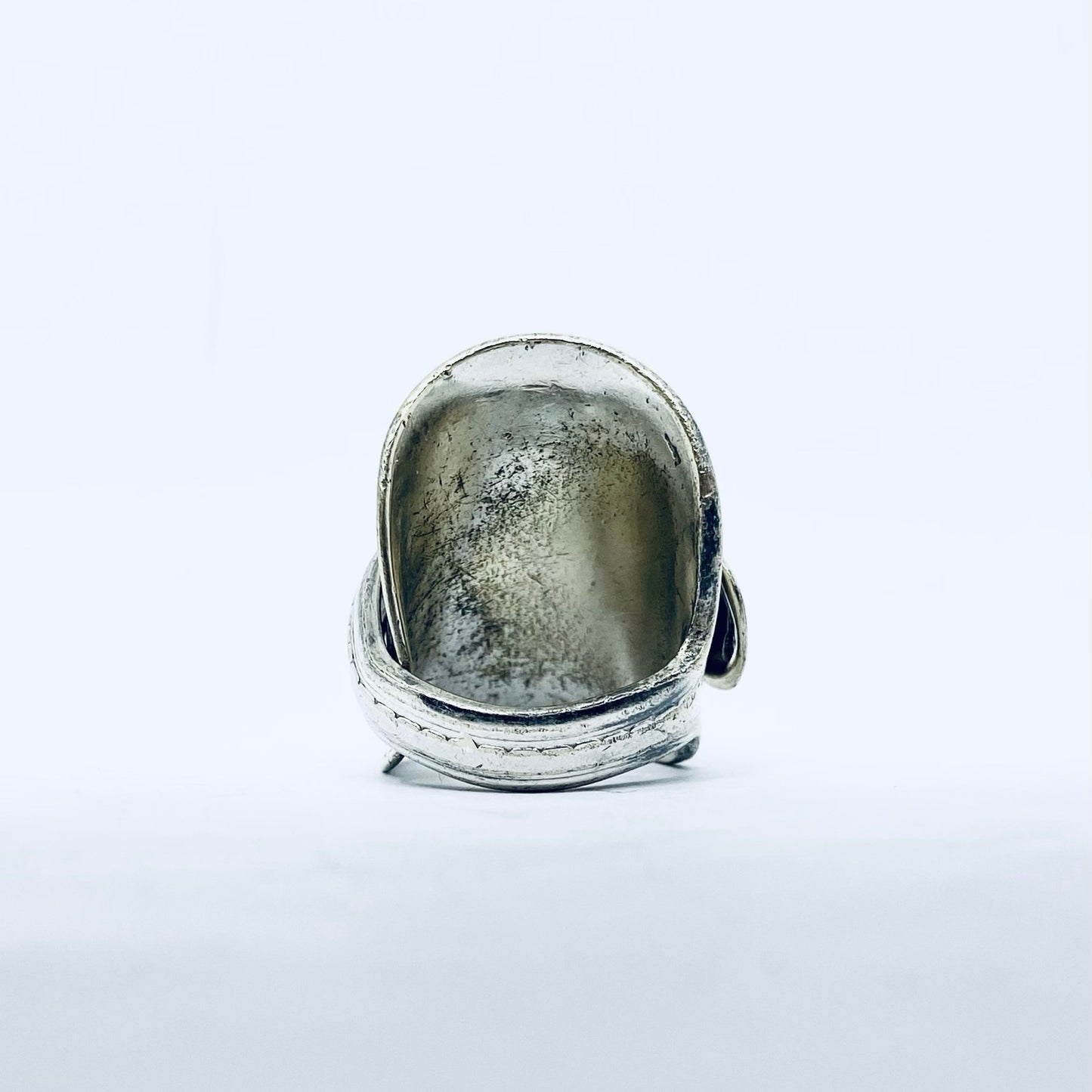 Anello Artigianale GERBER Mod. INTERO Realizzato con intero Antico Cucchiaino in Argento (Prima Metà del ’900)