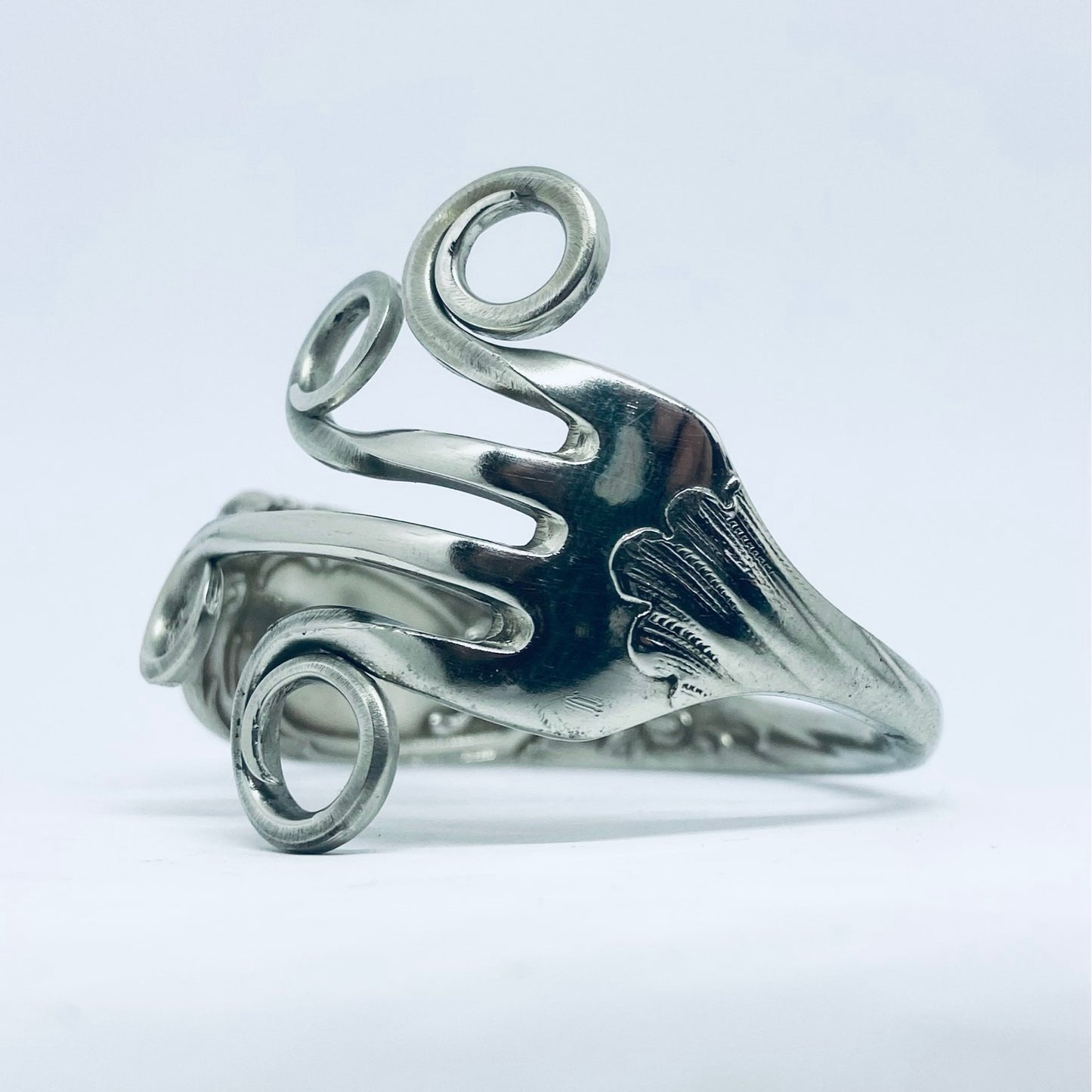 Bracciale Artigianale Mod. FORCHETTA Realizzato con Antica posata in ALPACCA (Prima Metà del ’900)