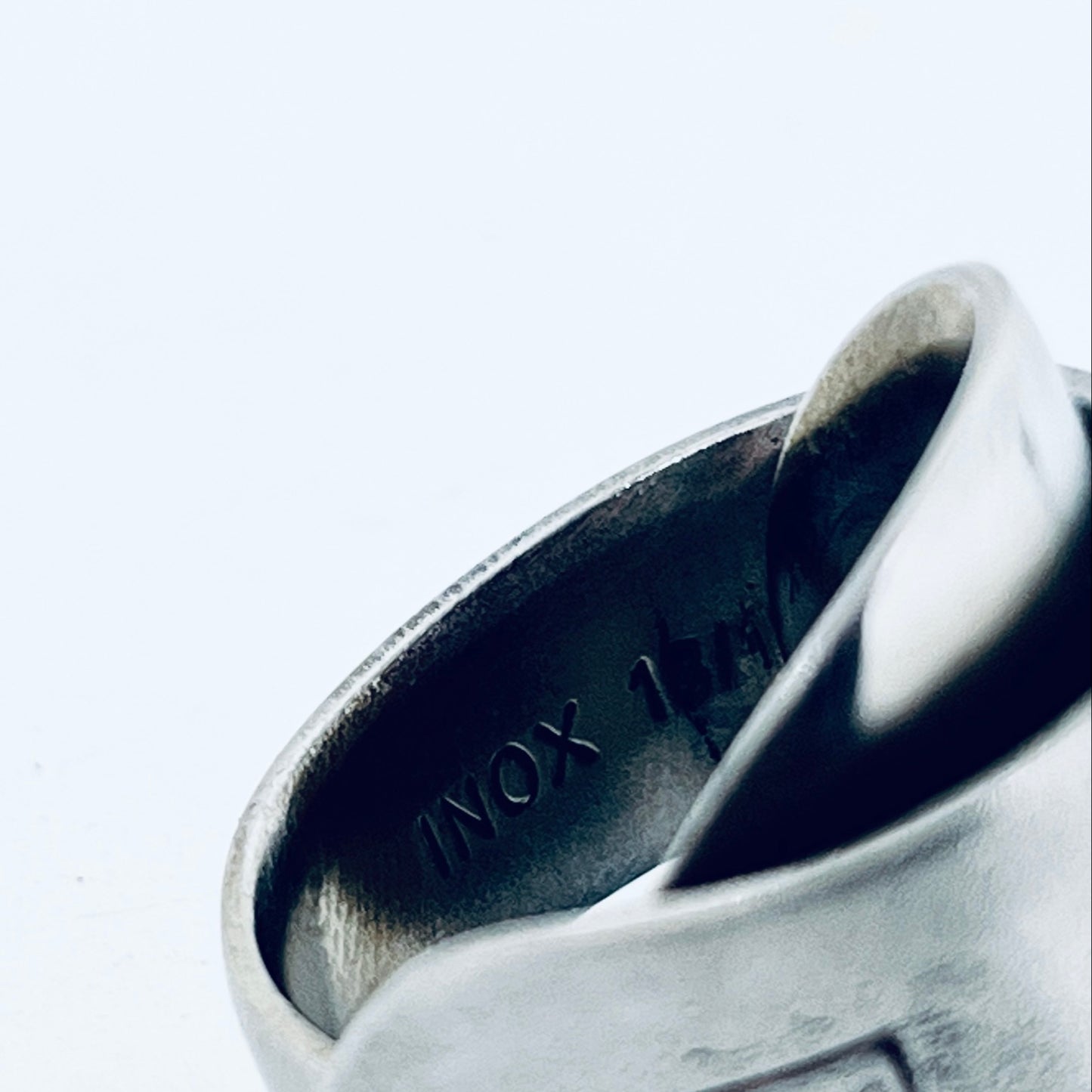 Anello Artigianale ILLY Mod. INTERO Realizzato con intero Cucchiaino in Acciaio Inox 18/10