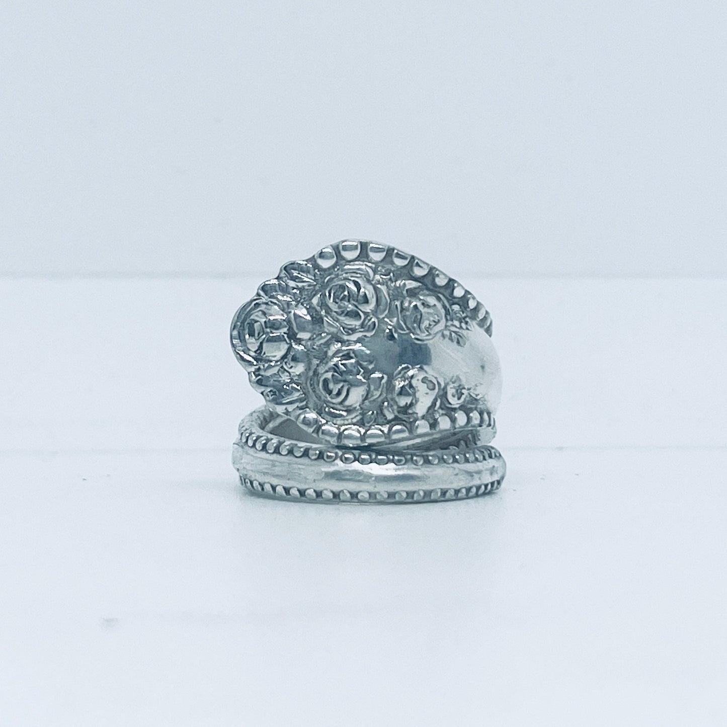 Anello Artigianale ROSE Mod. SPIRALE Realizzato con Antica posata in Argento (Prima Metà del ’900)