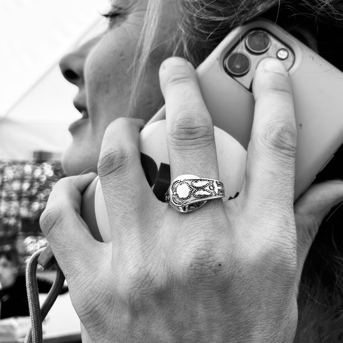 Anello Artigianale SALE INGLESE Mod. INTERO Realizzato con intero Antico Cucchiaino in Argento (Prima Metà del ’900)