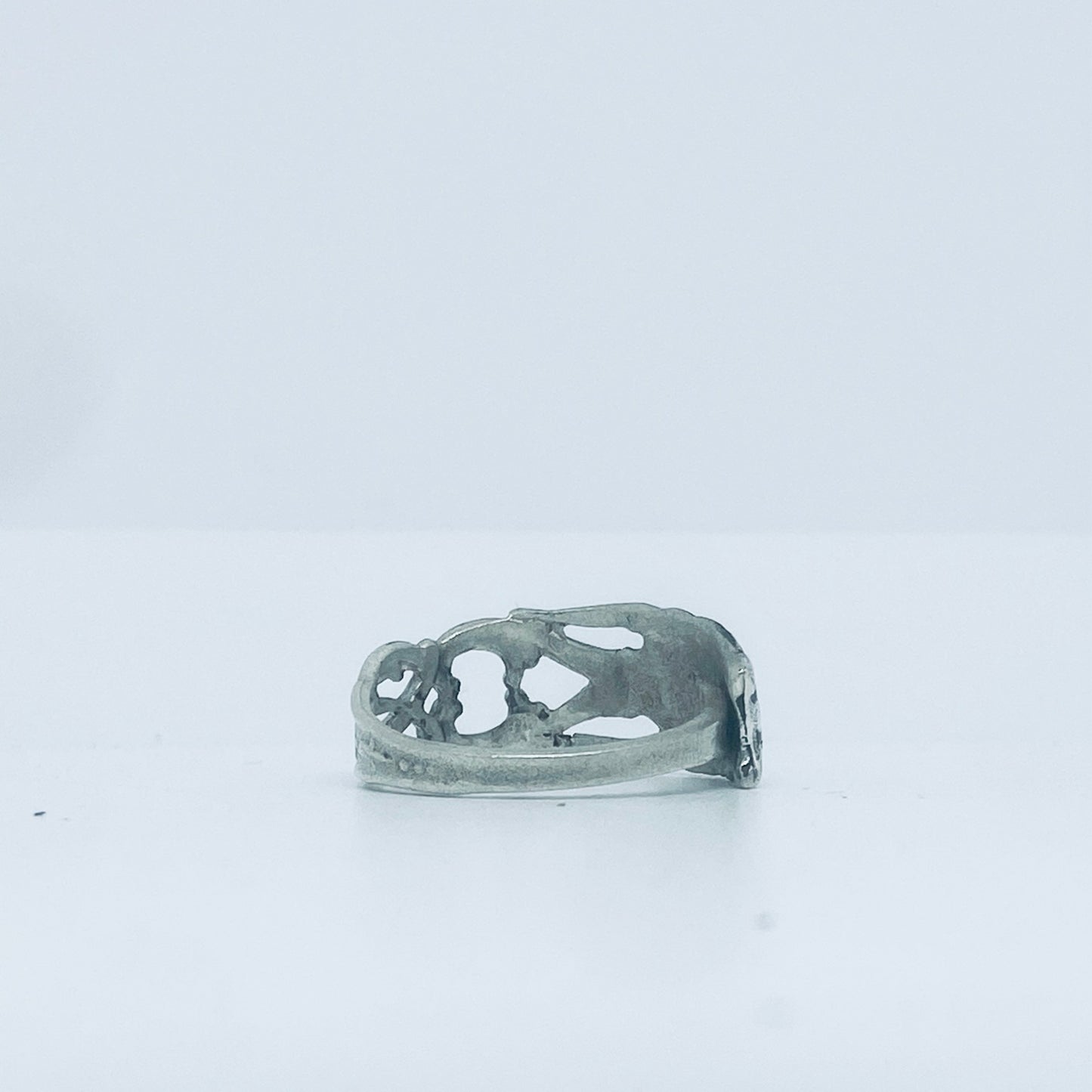 Anello Artigianale GATTO Mod. CLASSICO/SPIRALE Realizzato con Antica posata in Argento (Prima Metà del ’900)