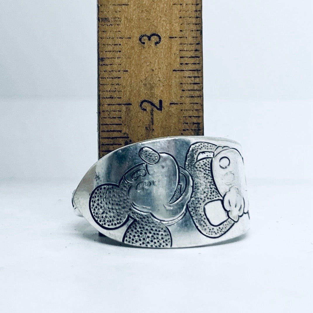 Anello Artigianale MICKEY MOUSE Mod. CLASSICO Realizzato con Antica posata in Argento (Prima Metà del ’900)