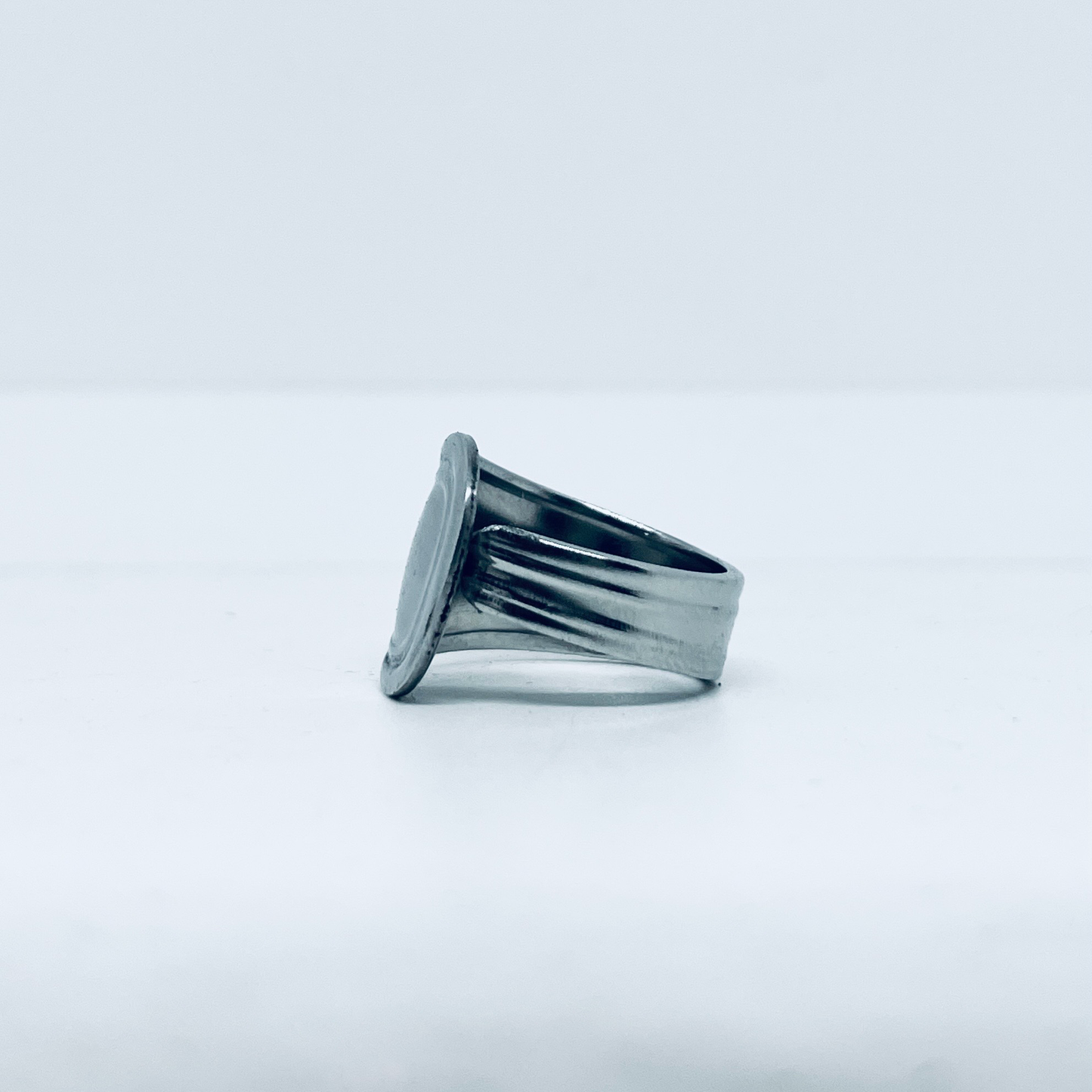 Anello Artigianale TESTER Mod. CLASSICO Realizzato con posata in Acciaio
