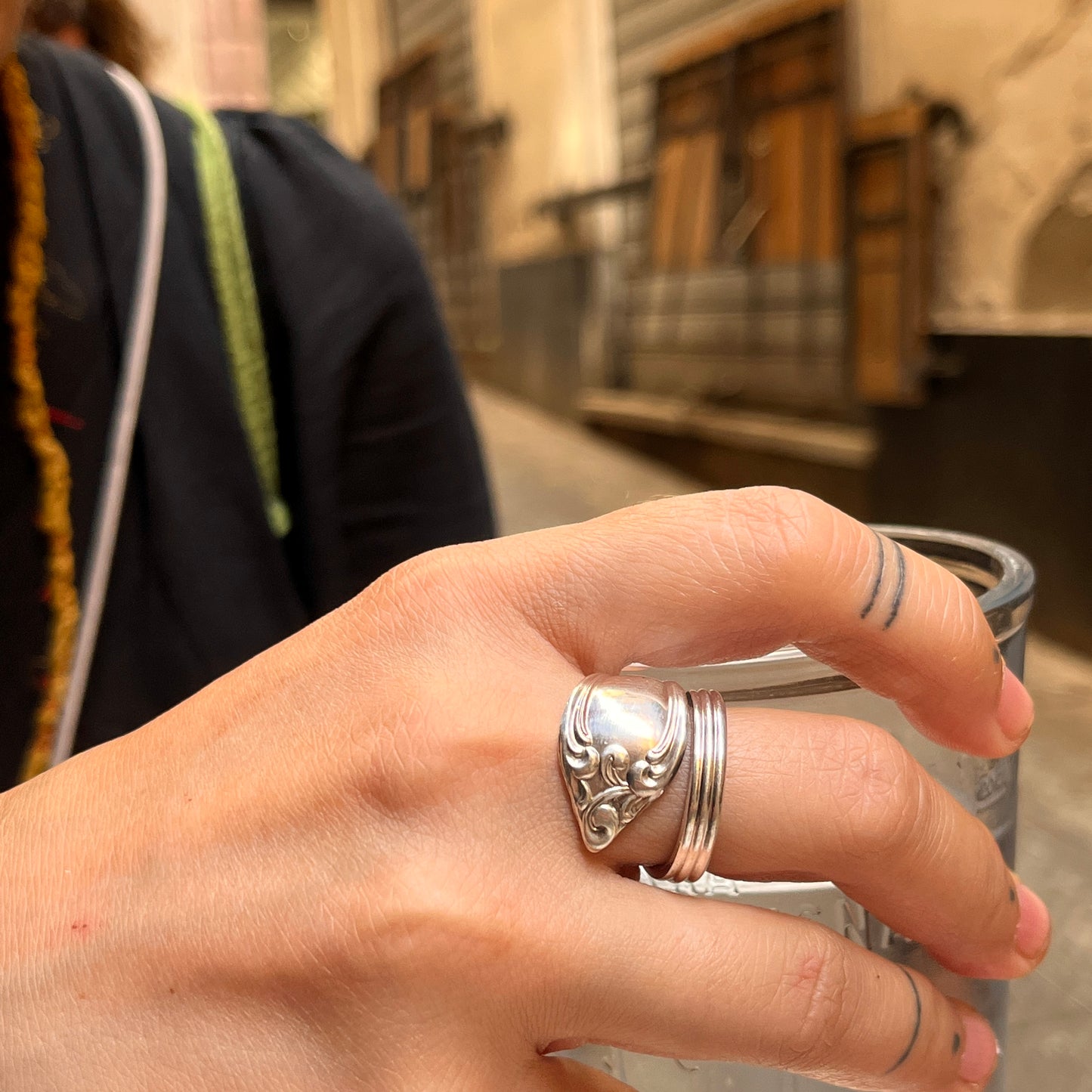 Anello Artigianale Mod. SPIRALE Realizzato con Antica posata in Argento (Prima Metà del ’900)