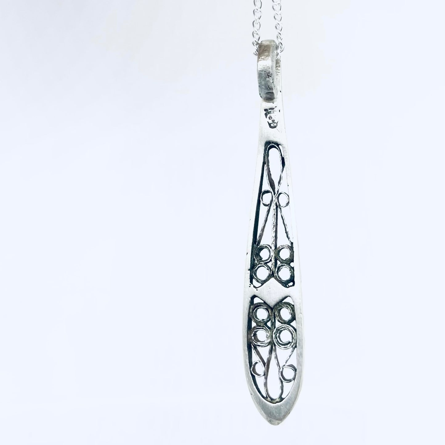Pendente Artigianale Mod. MANICO Realizzato con Antica Posata in Argento (Prima Metà del ’900)