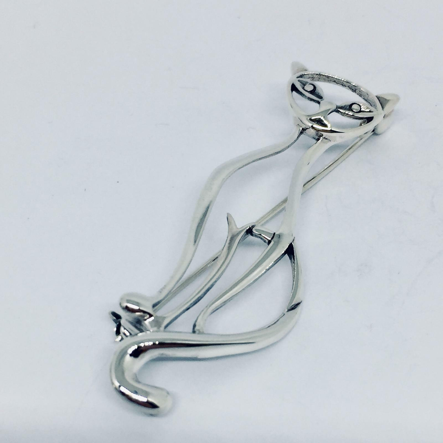 Anello Artigianale GATTO VIPPY Mod. SPILLA Realizzato con Antica spilla in Argento (Prima Metà del ’900)
