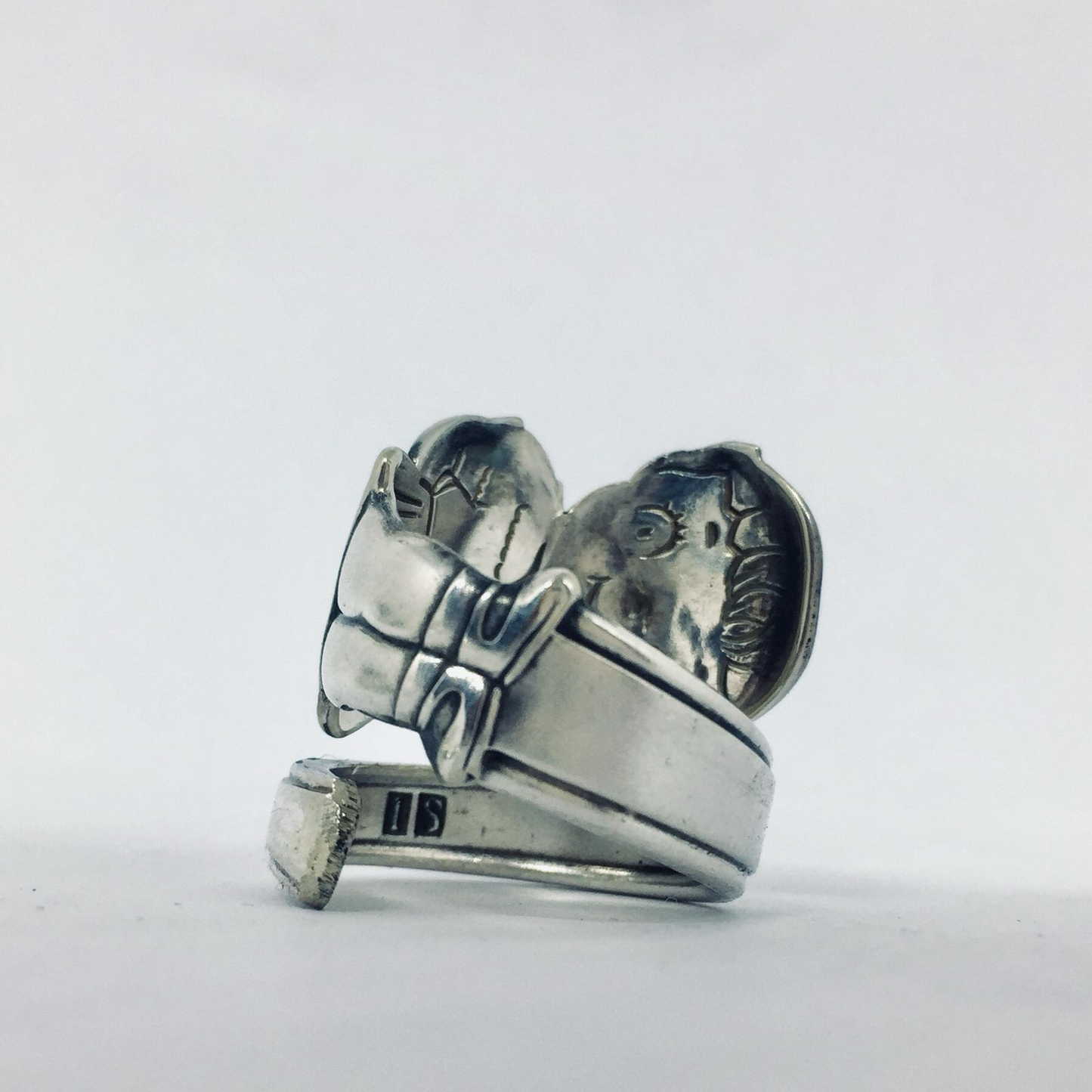 Anello Artigianale CAMPBELL Mod. SPIRALE Realizzato con Antica posata in Argento (Prima Metà del ’900)