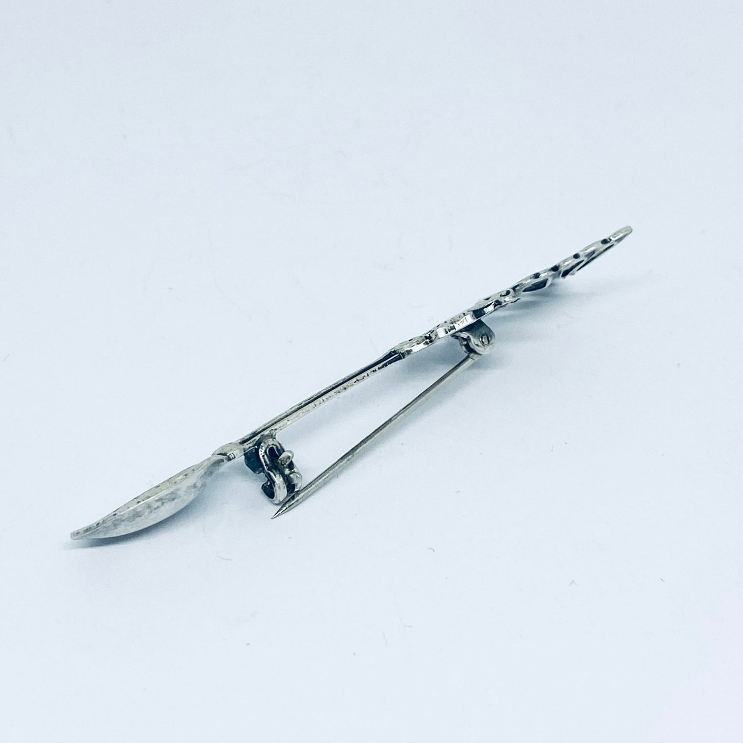 Anello Artigianale FARFALLA CUORE Mod. SPILLA Realizzato con Antica spilla in Argento (Prima Metà del ’900)