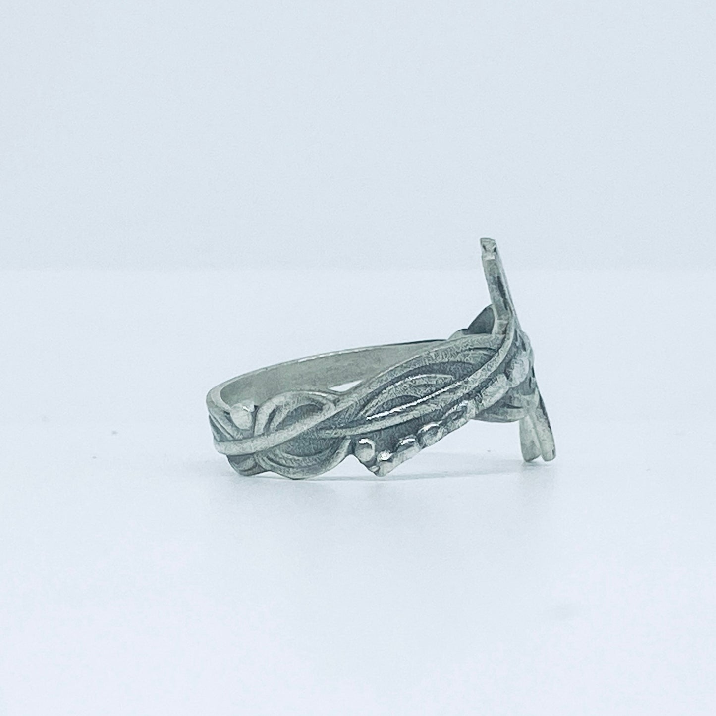 Anello Artigianale LIBELLULA Mod. CLASSICO/SPIRALE Realizzato con Antica posata in Argento (Prima Metà del ’900)