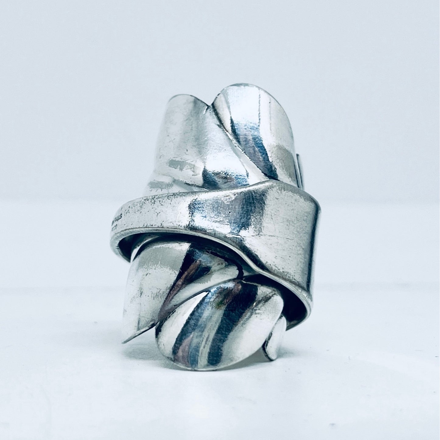 Anello Artigianale CONCHIGLIA Mod. INTERO Realizzato con intero Antico Cucchiaino in Argento (Prima Metà del ’900)
