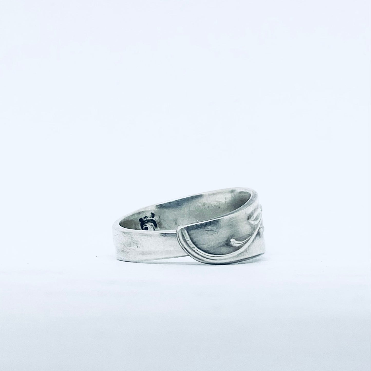 Anello Artigianale ROSA Mod. CLASSICO Realizzato con Antica posata in Argento (Prima Metà del ’900)