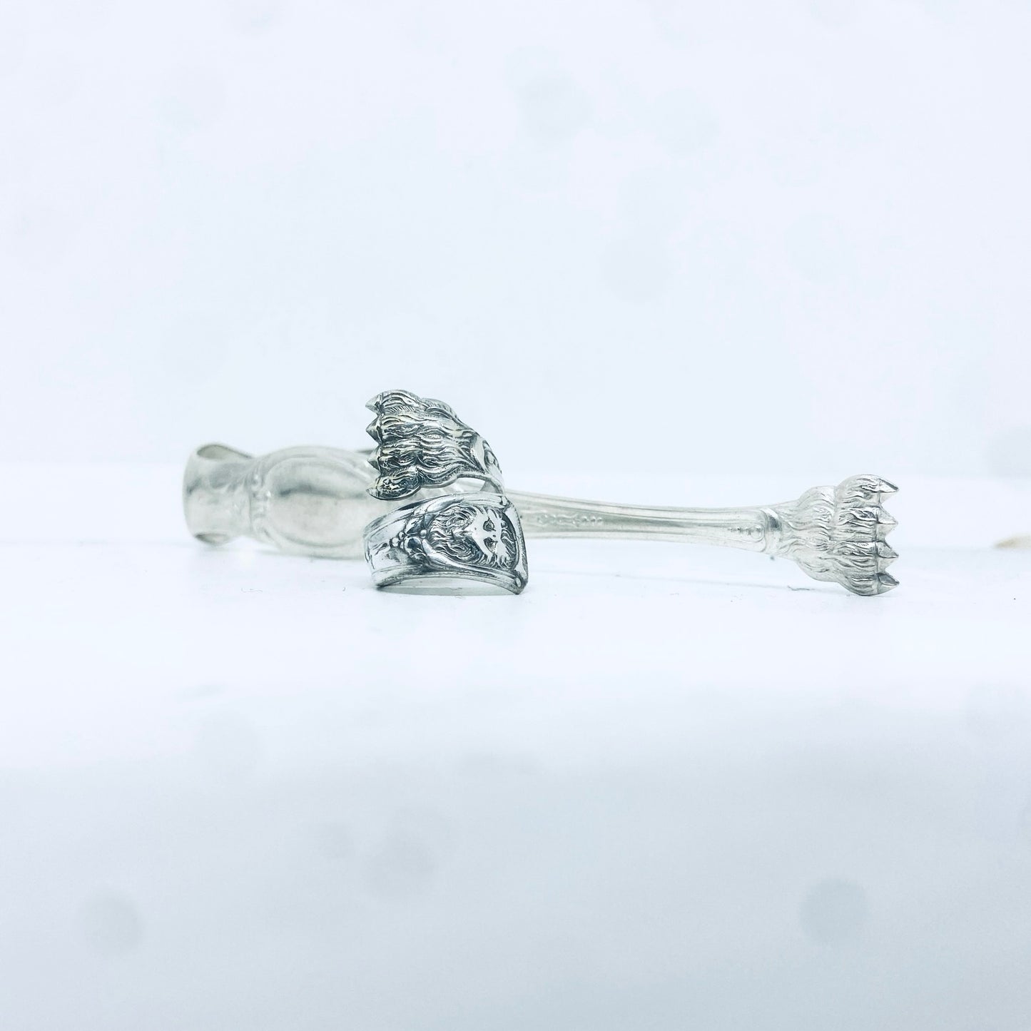 Anello Artigianale ZAMPA LEONE Mod. PINZETTA Realizzato con Antica posata in Argento (Prima Metà del ’900)