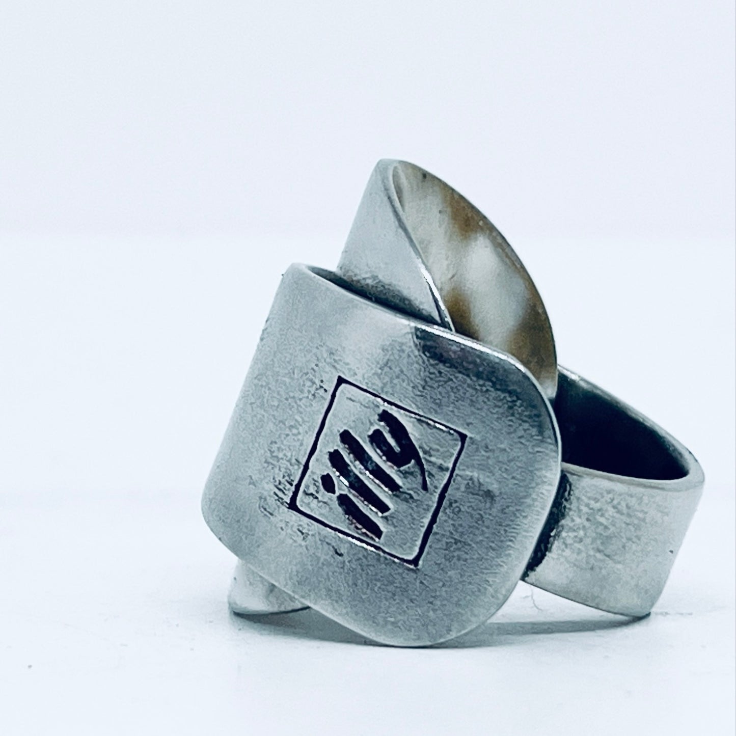 Anello Artigianale ILLY Mod. INTERO Realizzato con intero Cucchiaino in Acciaio Inox 18/10