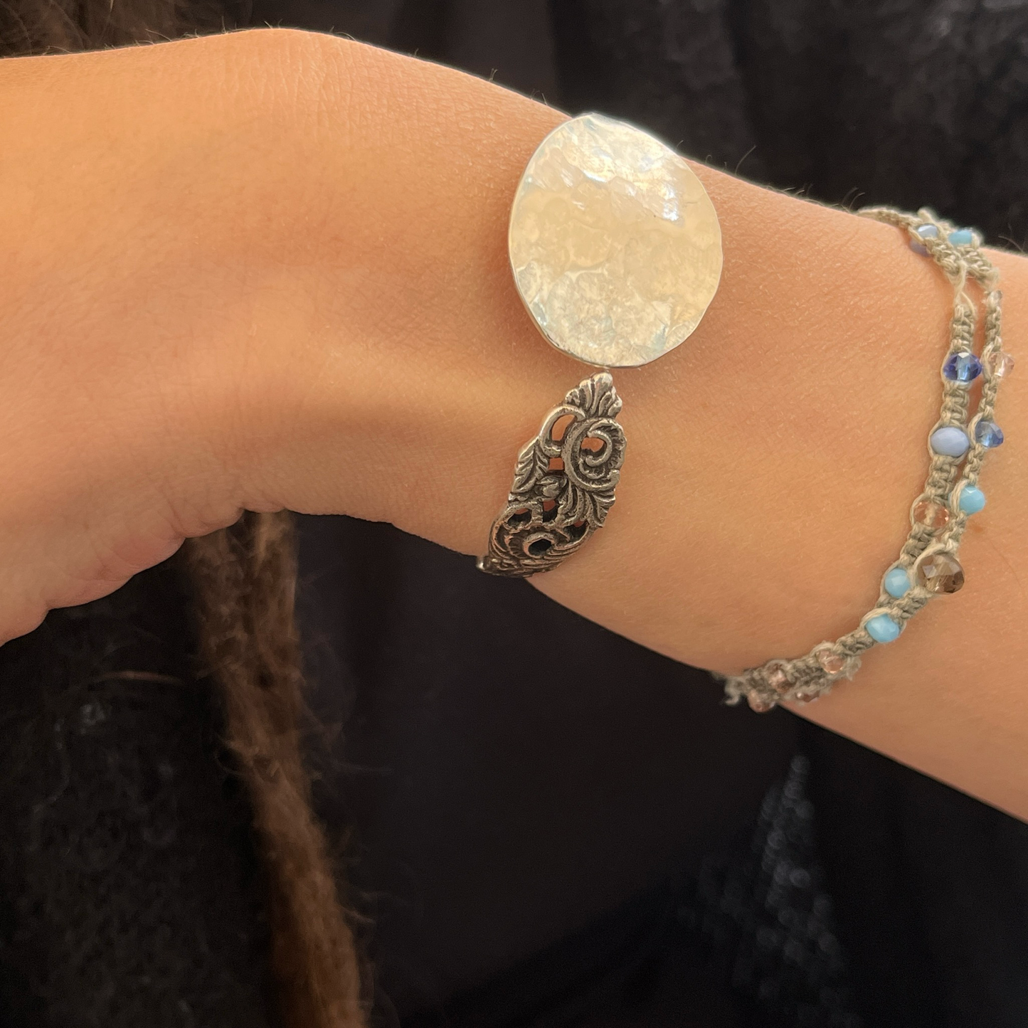 Bracciale Artigianale Mod. TRAFORATO Realizzato con Antica posata in Argento (Prima Metà del ’900)