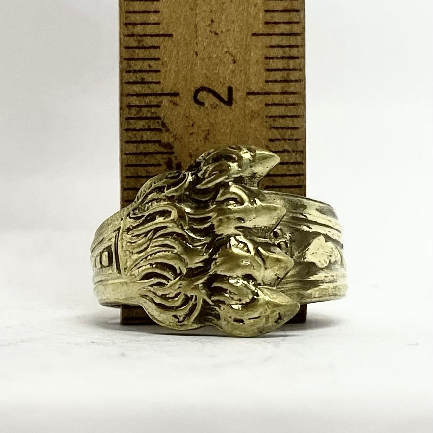 Anello Artigianale ZAMPA03 Mod. PINZETTA Realizzato con Antica posata in OTTONE (Prima Metà del ’900)