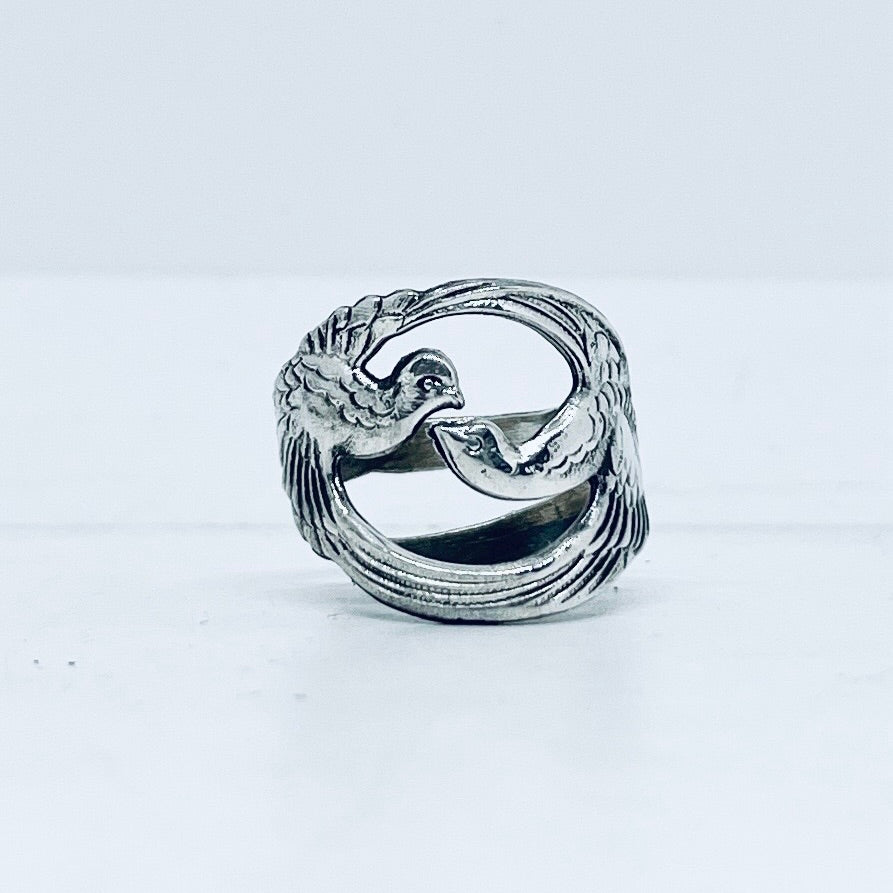 Anello Artigianale PAVONI Mod. SPILLA Realizzato con Antica spilla in Argento (Prima Metà del ’900)