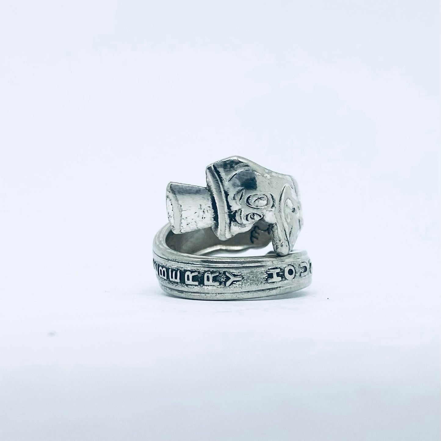 Anello Artigianale HUCKLEBERRY Mod. SPIRALE Realizzato con Antica posata in Argento (Prima Metà del ’900)