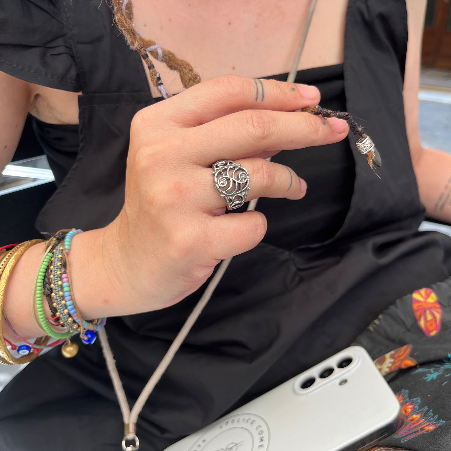 Anello Artigianale “BOCCHETTA SERRATURA TAO” Realizzato con bocchetta serratura in Argento (Prima Metà del ’900)