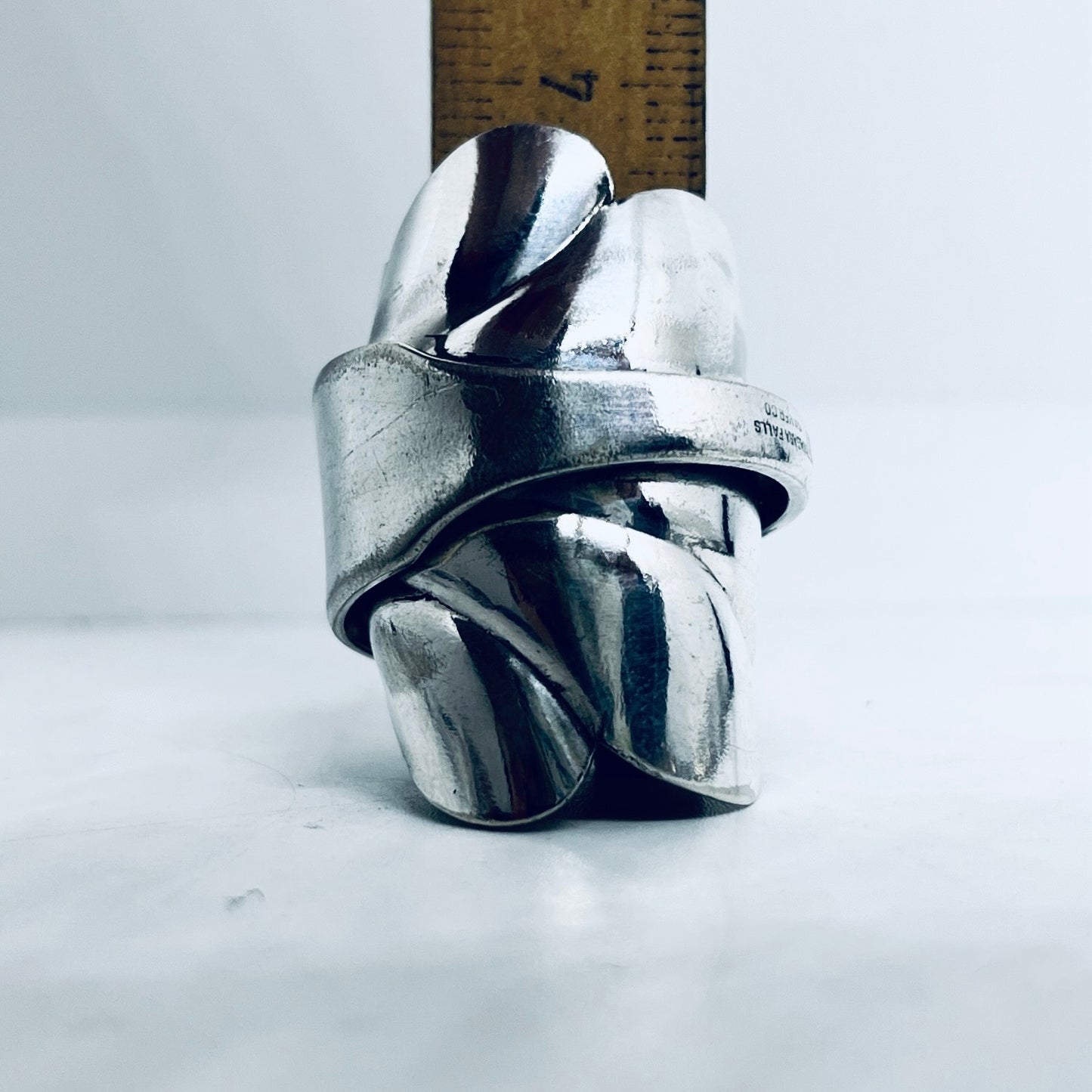 Anello Artigianale CONCHIGLIA Mod. INTERO Realizzato con intero Antico Cucchiaino in Argento (Prima Metà del ’900)