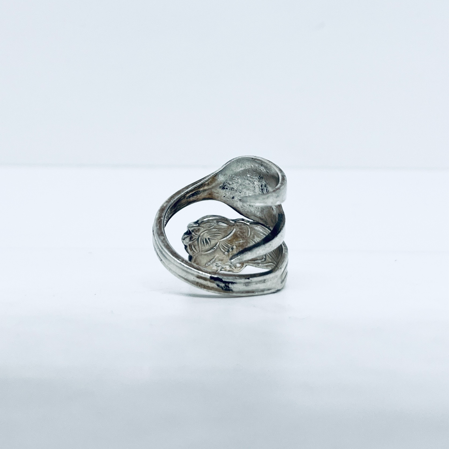 Anello Artigianale Mod. FORCHETTINA CAMPANULA Realizzato con intera antica forchettina in Argento (Prima Metà del ’900)