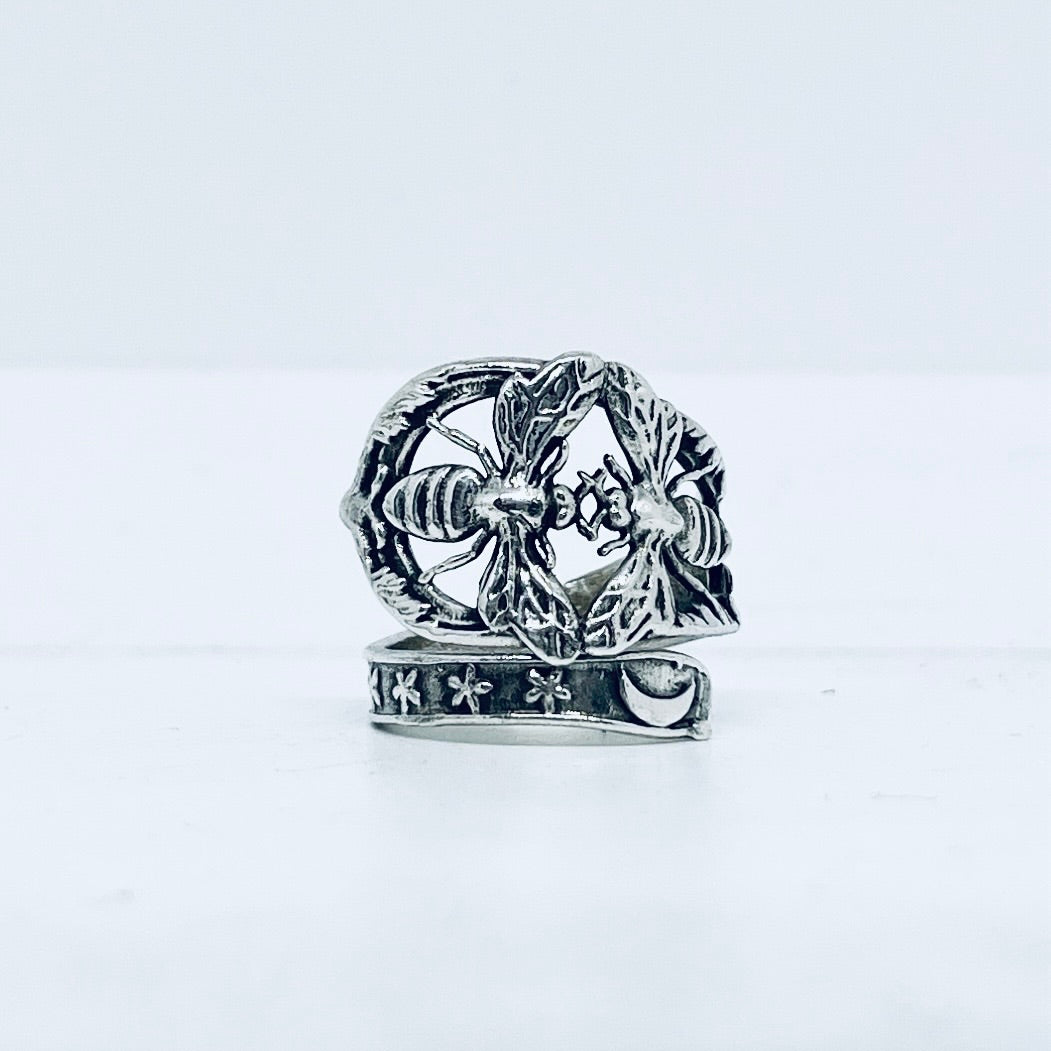 Anello Artigianale API Mod. SPIRALE Realizzato con Antica posata in Argento (Prima Metà del ’900)