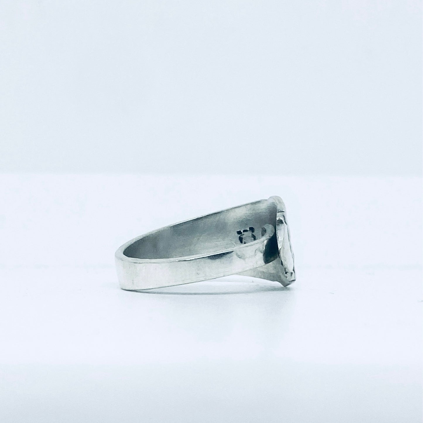Anello Artigianale ROSA Mod. CLASSICO Realizzato con Antica posata in Argento (Prima Metà del ’900)