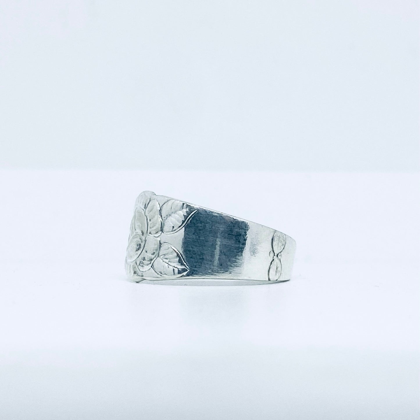 Anello Artigianale ROSA Mod. CLASSICO Realizzato con Antica posata in Argento (Prima Metà del ’900)