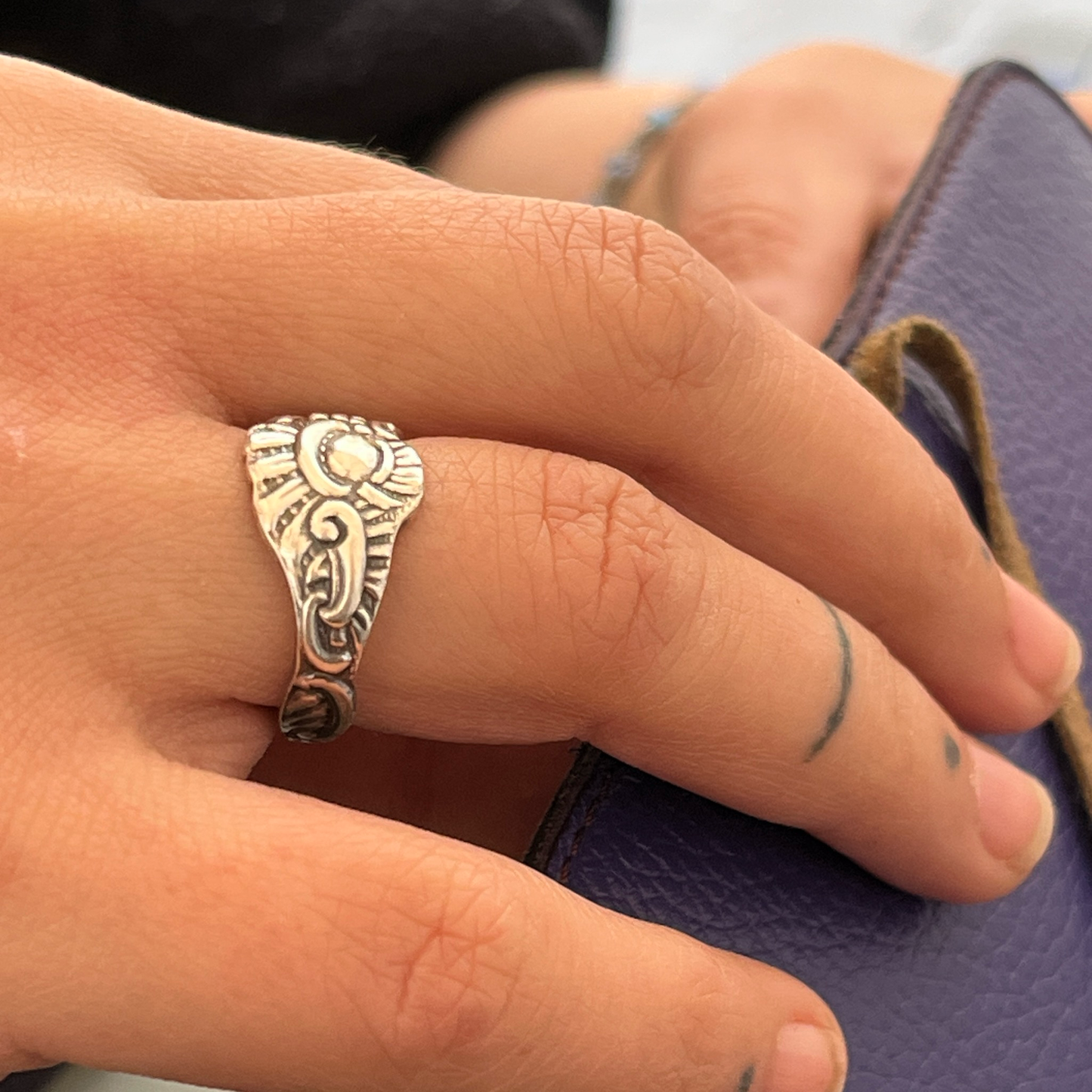 Anello Artigianale FORCHETTINA Mod. CLASSICO Realizzato con Antica posata in Argento (Prima Metà del ’900)