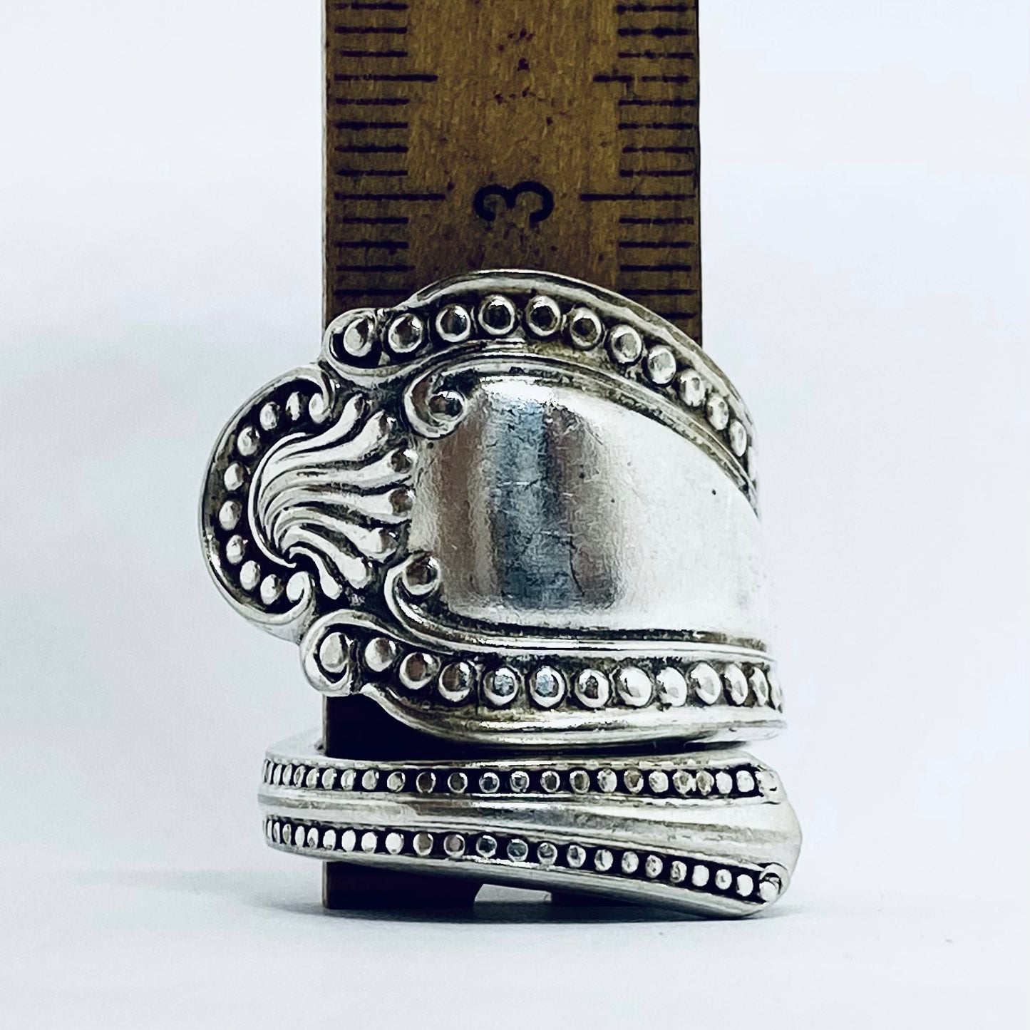 Anello Artigianale Mod. SPIRALE Realizzato con Antica posata in Argento (Prima Metà del ’900)